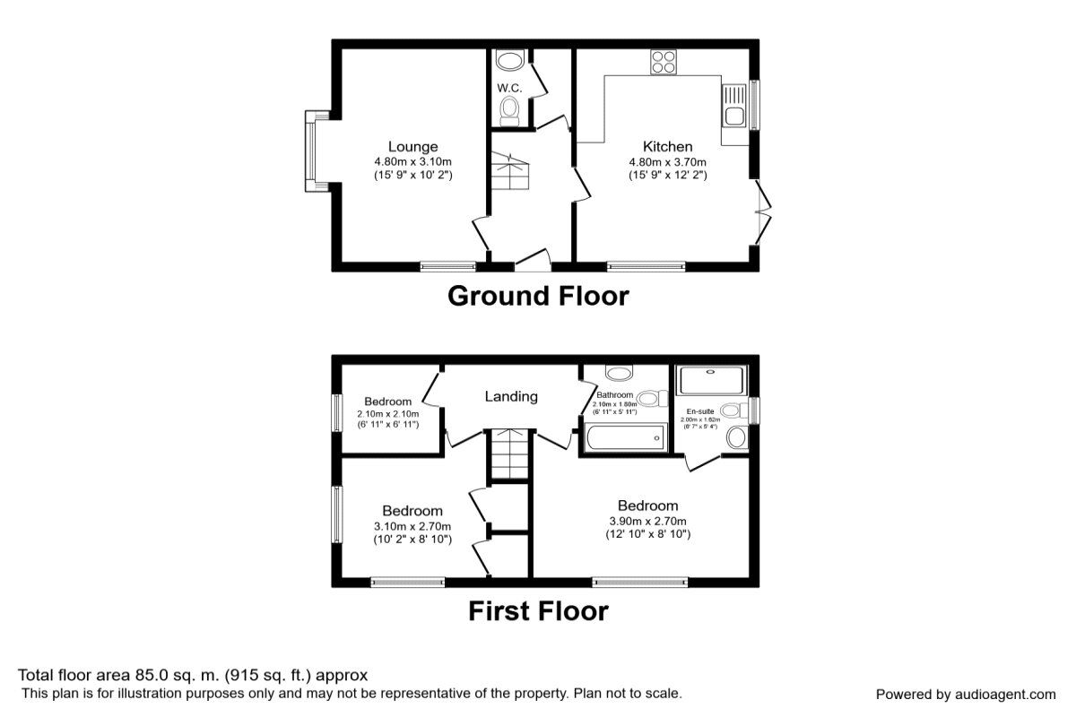 Floorplan of 3 bedroom End Terrace House for sale, Old Dryburn Way, Durham, DH1