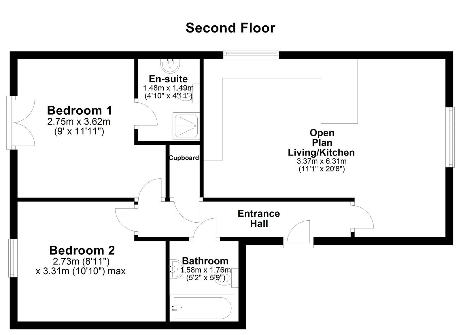 Floorplan of 2 bedroom  Flat for sale, Harvey Avenue, Durham, DH1