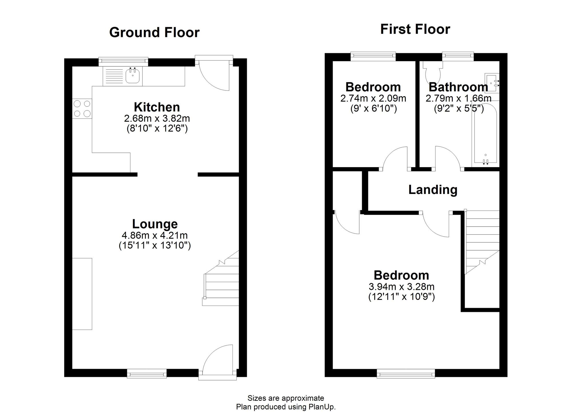 Floorplan of 2 bedroom Mid Terrace House to rent, Wesley Street, Crook, Durham, DL15