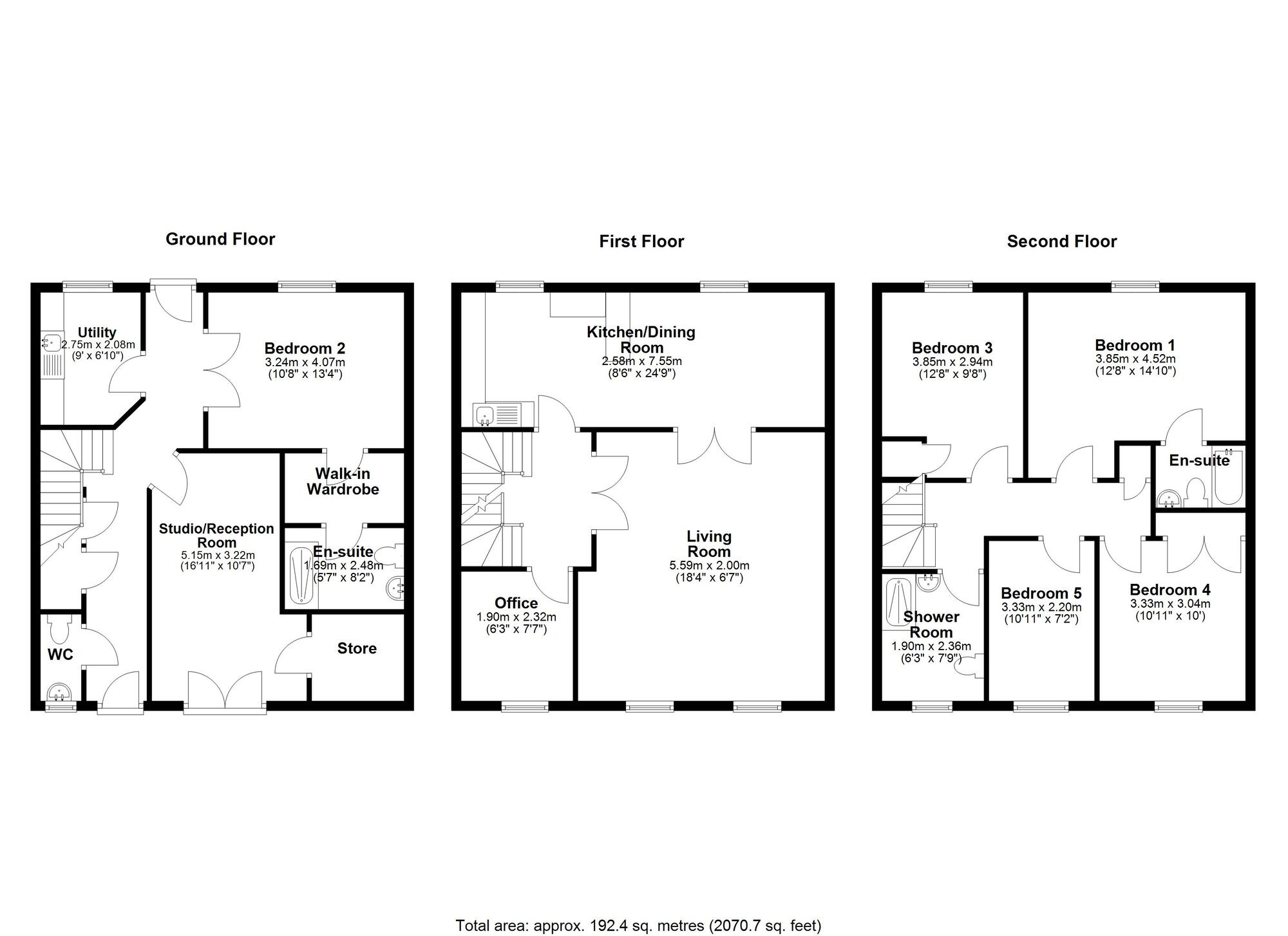 Floorplan of 5 bedroom End Terrace House to rent, Highgate, Durham, DH1