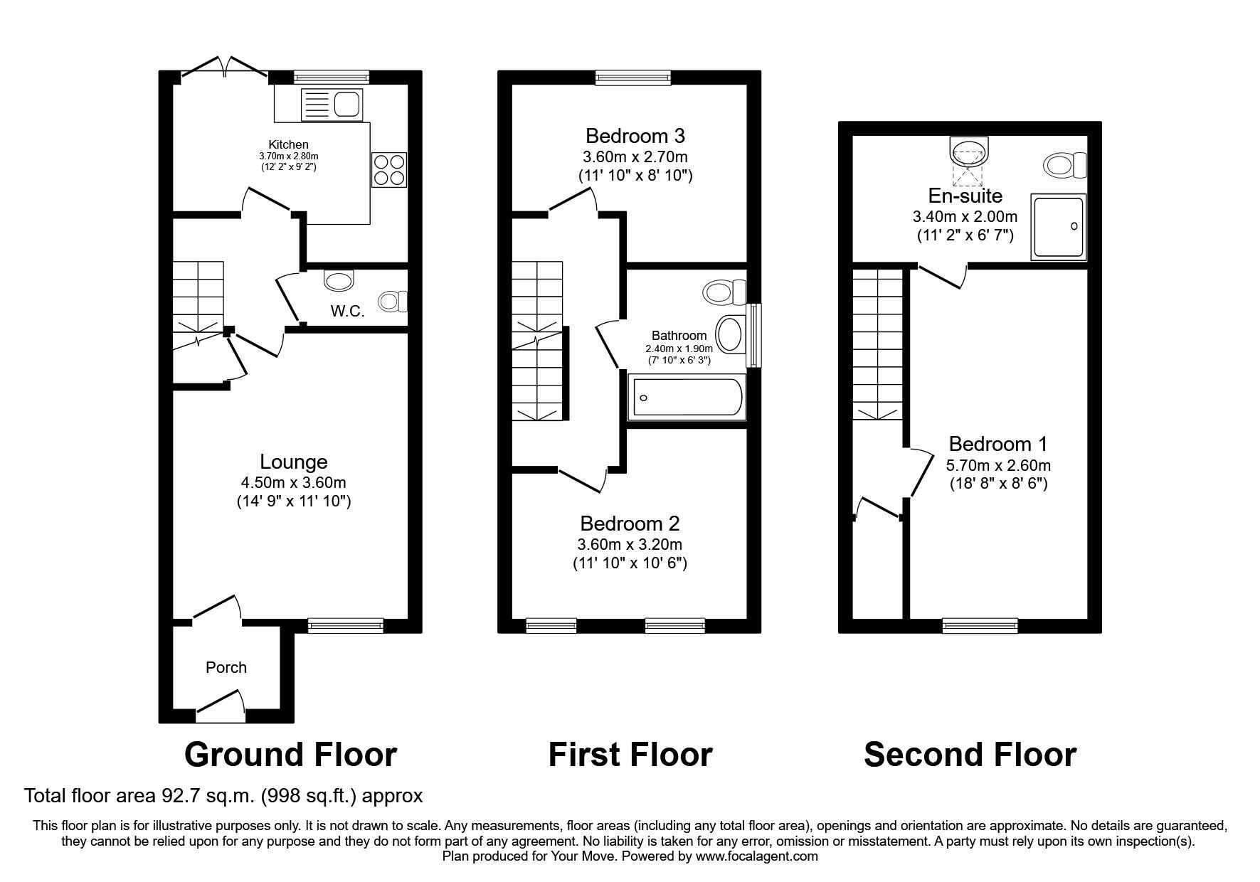 Floorplan of 3 bedroom Semi Detached House for sale, Latimer Way, Sherburn Village, Durham, DH6