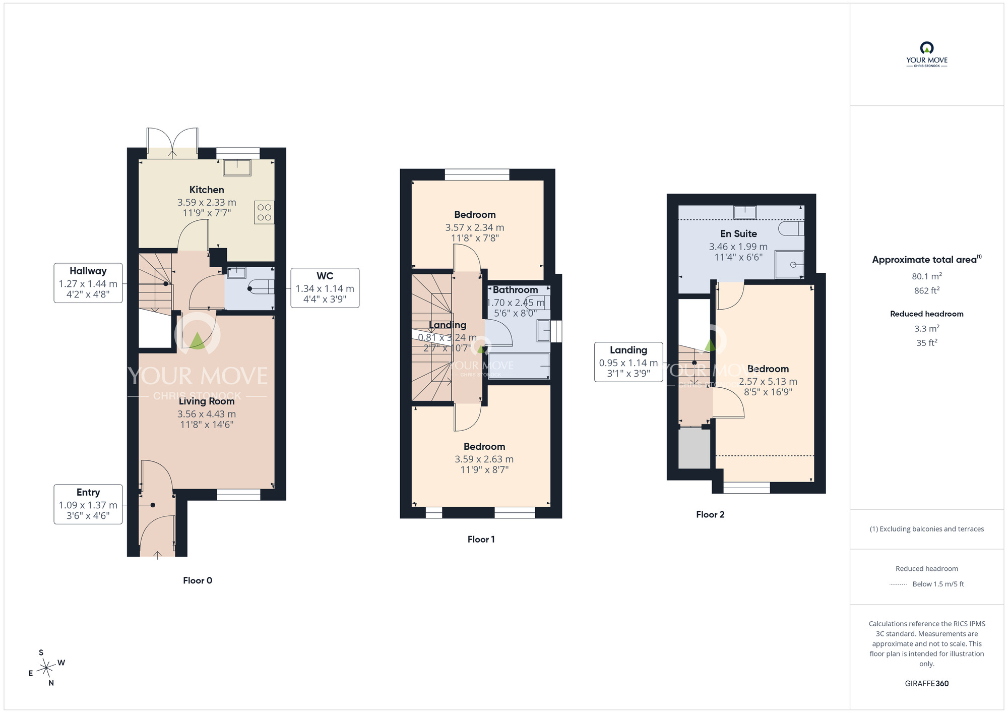 Floorplan of 3 bedroom Semi Detached House for sale, Latimer Way, Sherburn Village, Durham, DH6