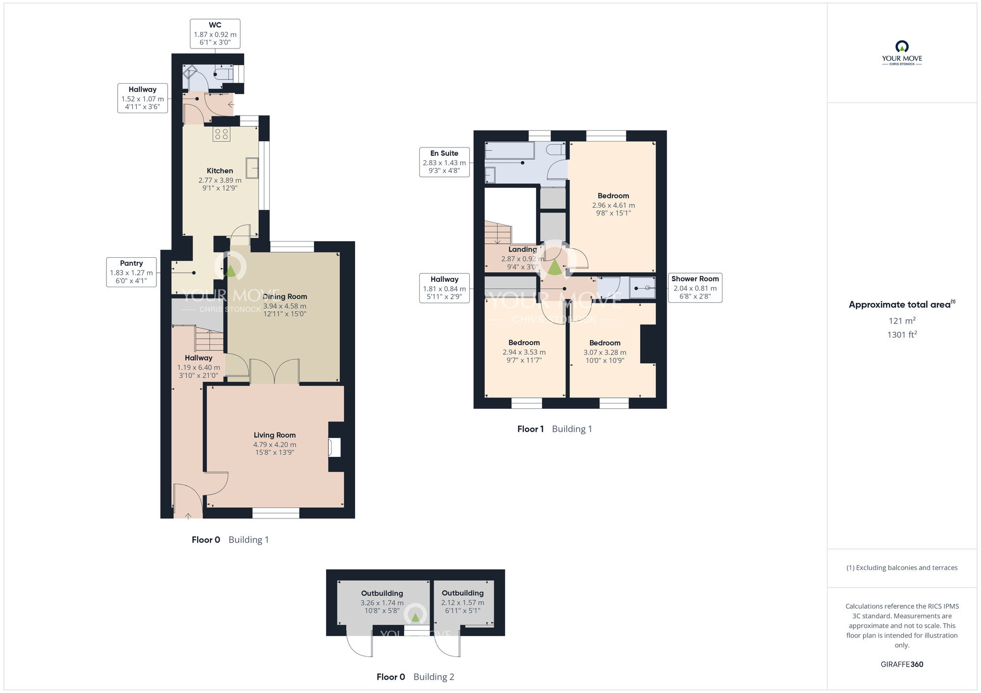 Floorplan of 3 bedroom Mid Terrace House for sale, The Village, Brancepeth, Durham, DH7