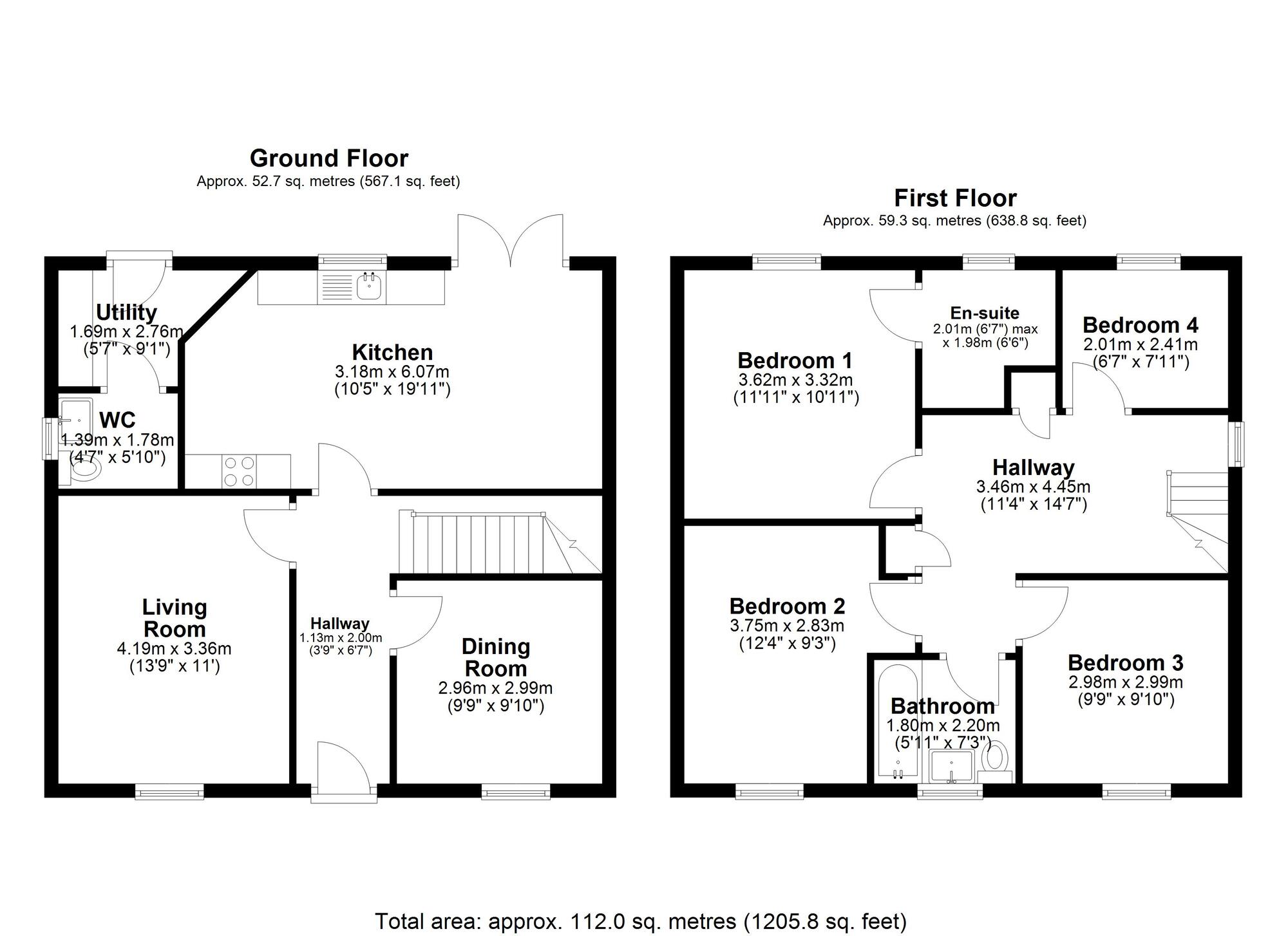 Floorplan of 4 bedroom Detached House for sale, Latimer Way, Sherburn Village, Durham, DH6