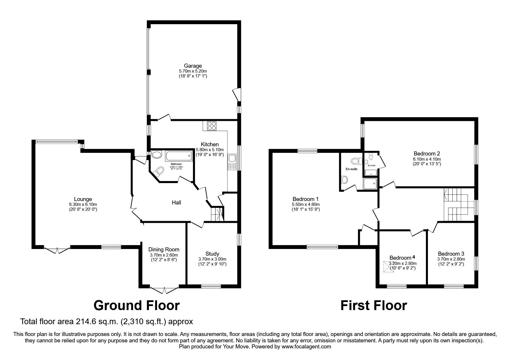 Floorplan of 4 bedroom Detached House for sale, Palatine View, Sherburn Hill, Durham, DH6