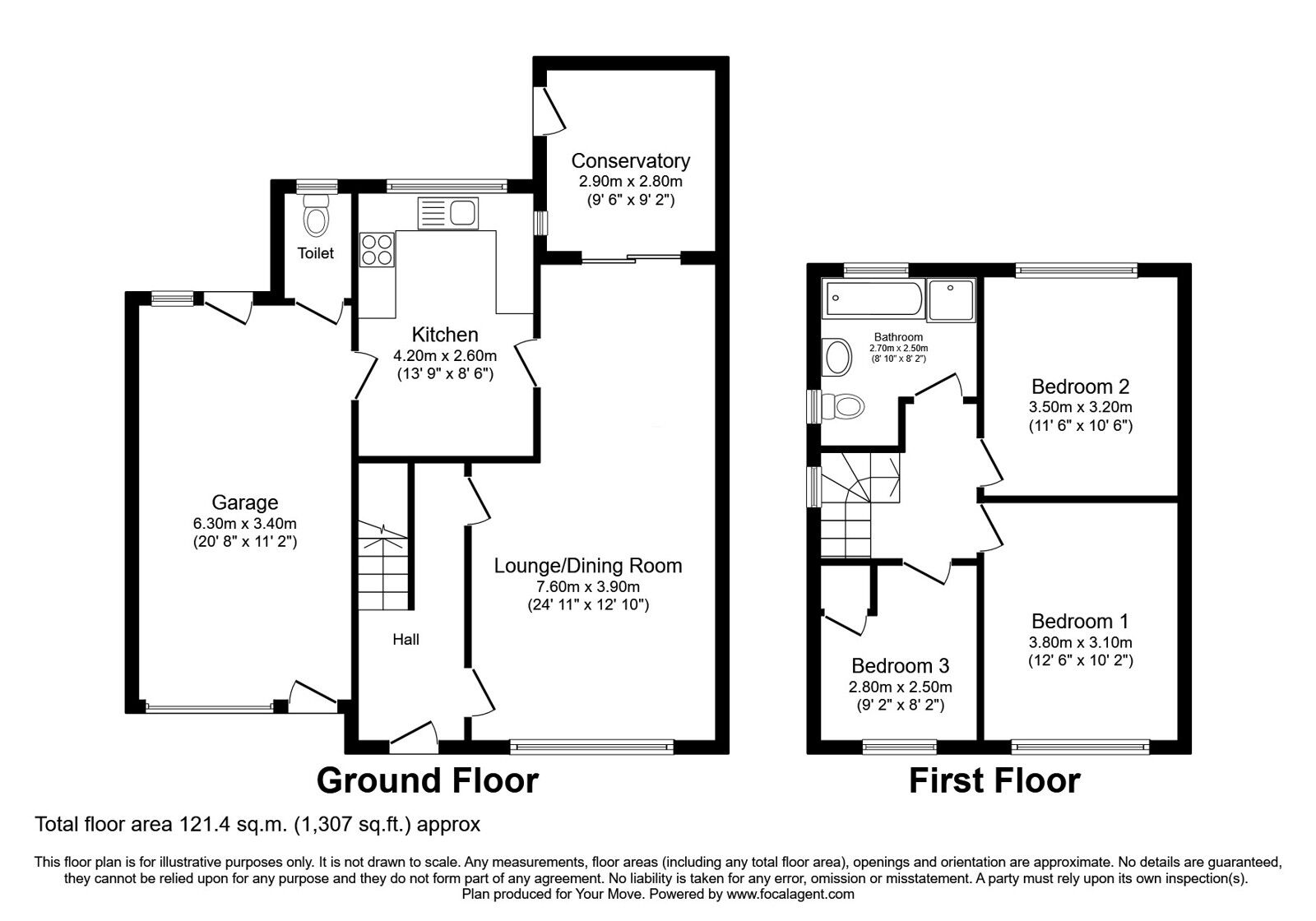 Floorplan of 3 bedroom Semi Detached House for sale, Parkside, Sacriston, Durham, DH7