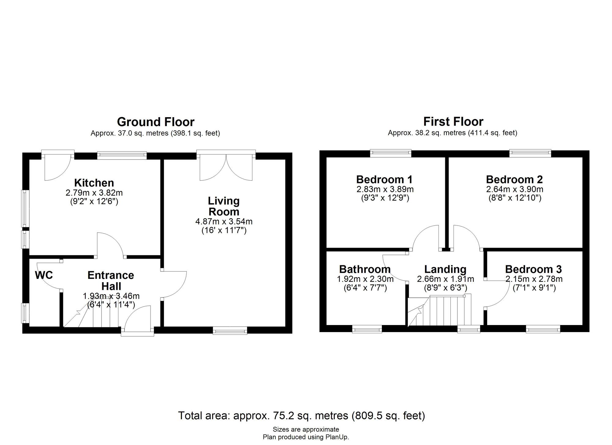 Floorplan of 3 bedroom Semi Detached House to rent, Musgrave Gardens, Durham, DH1