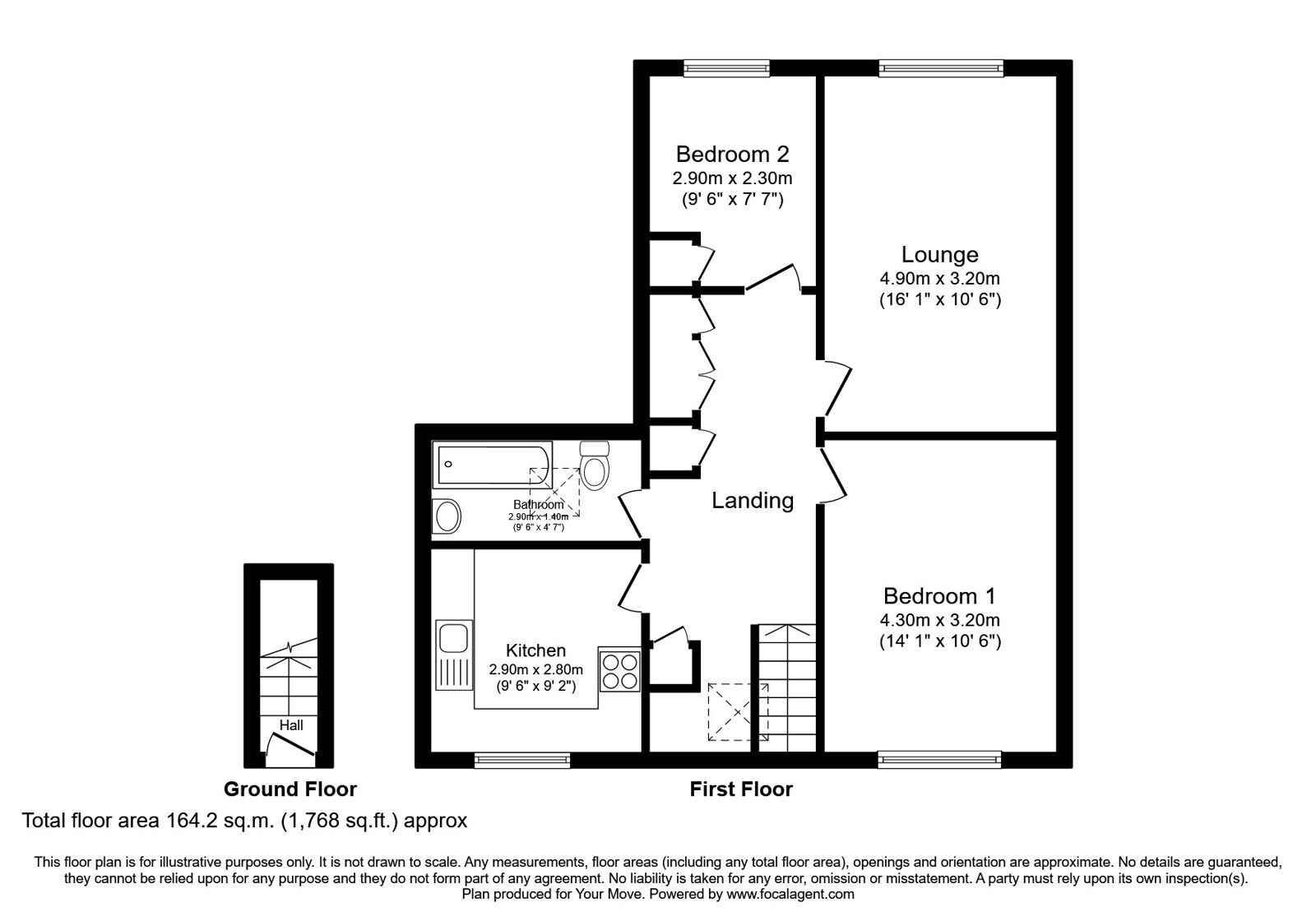 Floorplan of 2 bedroom Flat for sale, Minster Court, Durham, DH1