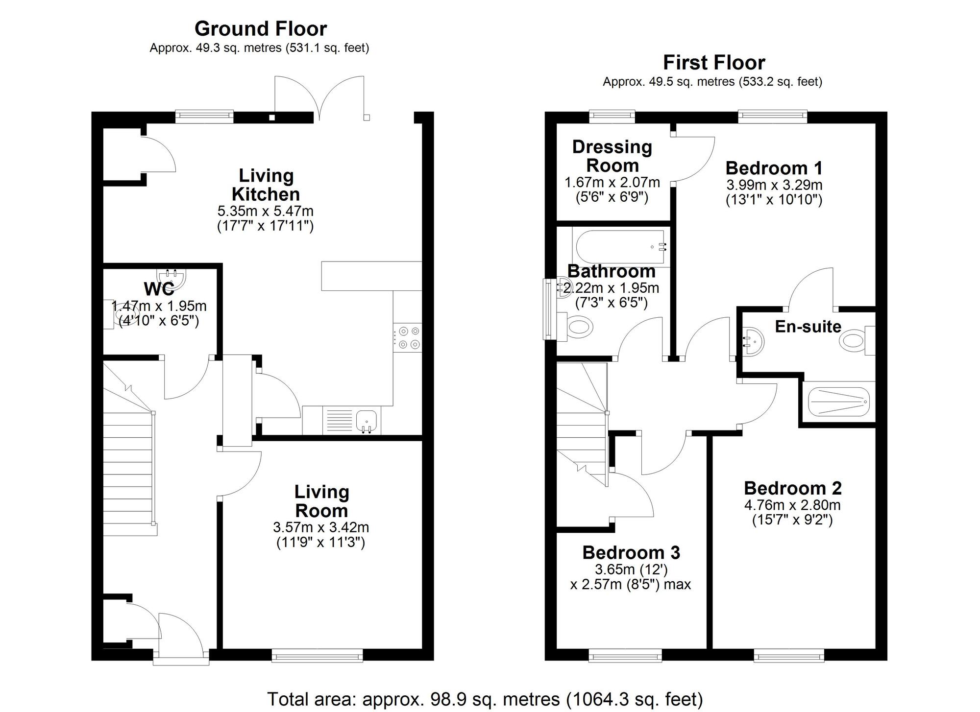Floorplan of 3 bedroom Detached House to rent, Outberry Way, Durham, DH1