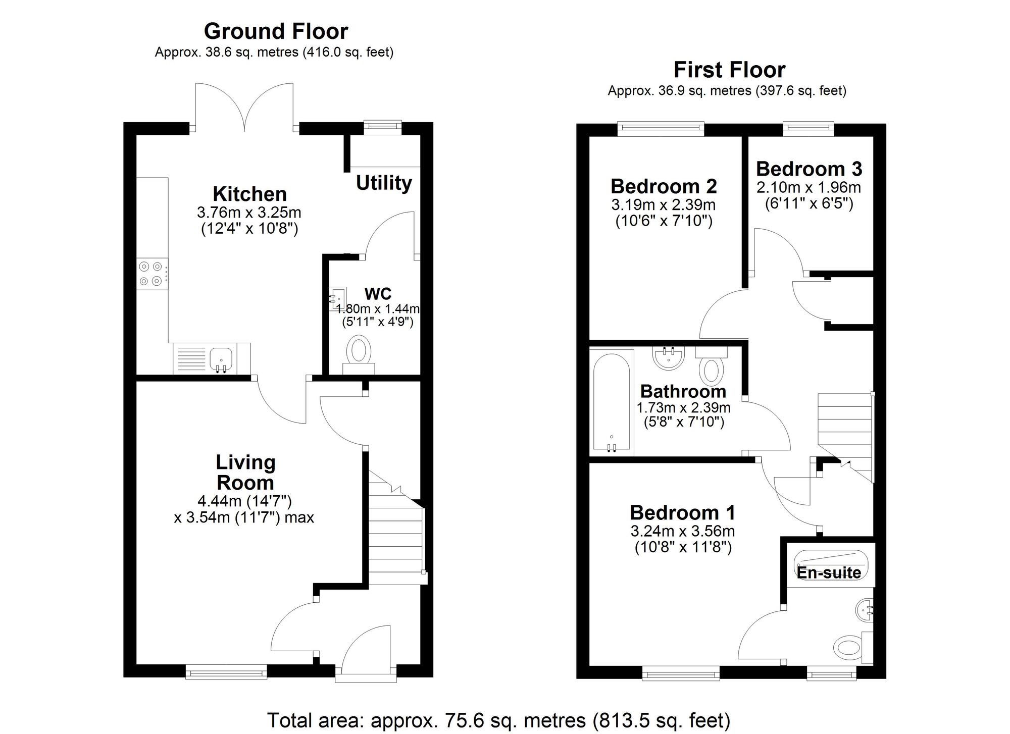 Floorplan of 3 bedroom Semi Detached House to rent, Outberry Way, Durham, DH1