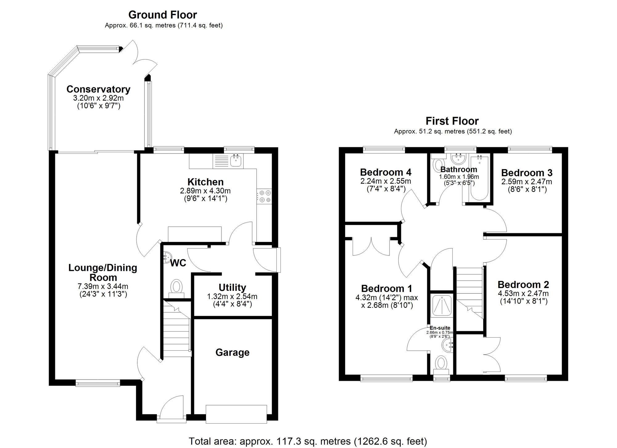 Floorplan of 4 bedroom Detached House for sale, Maplewood Court, Langley Park, Durham, DH7
