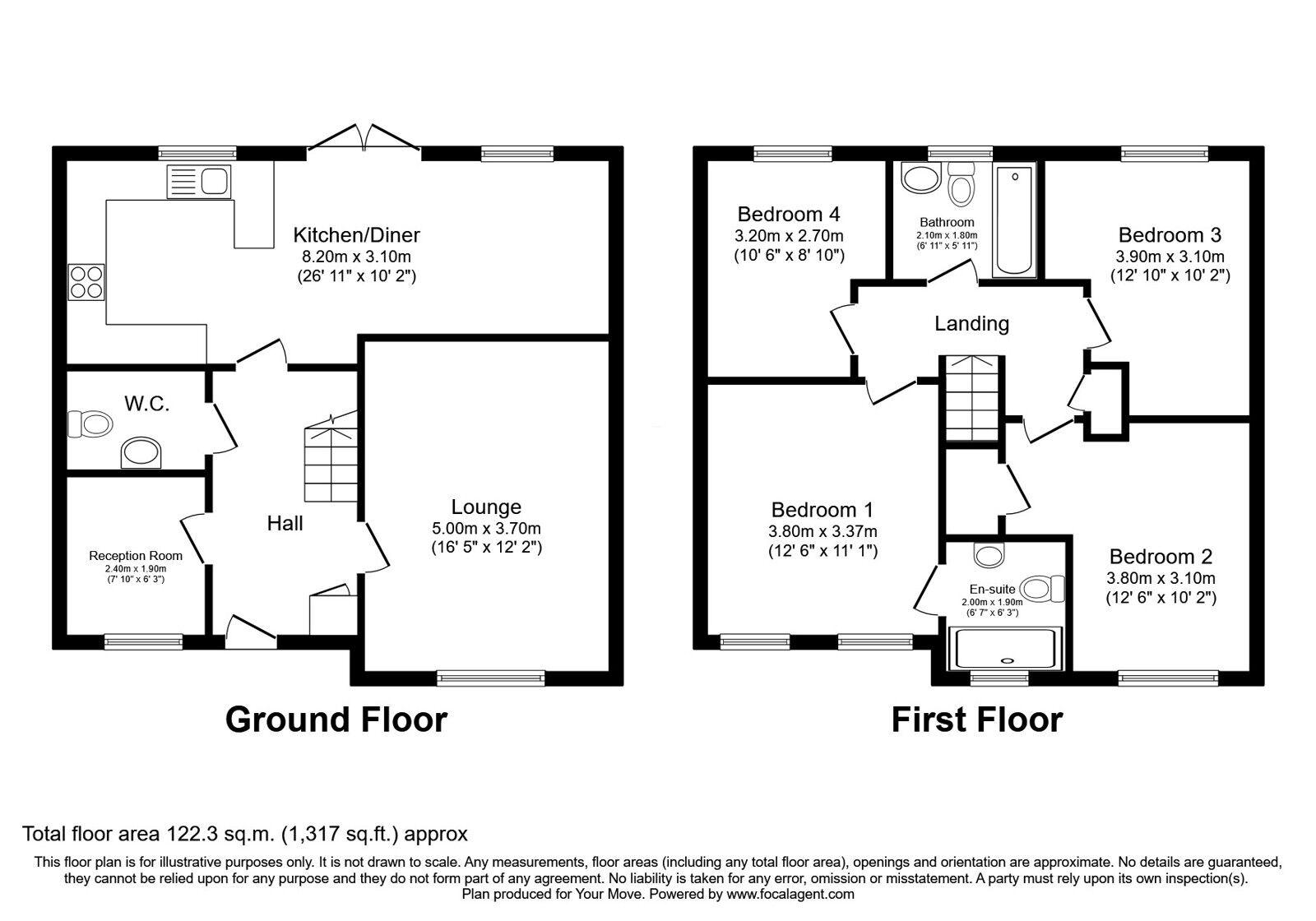 Floorplan of 4 bedroom Detached House for sale, Kennet Grove, Coxhoe, Durham, DH6