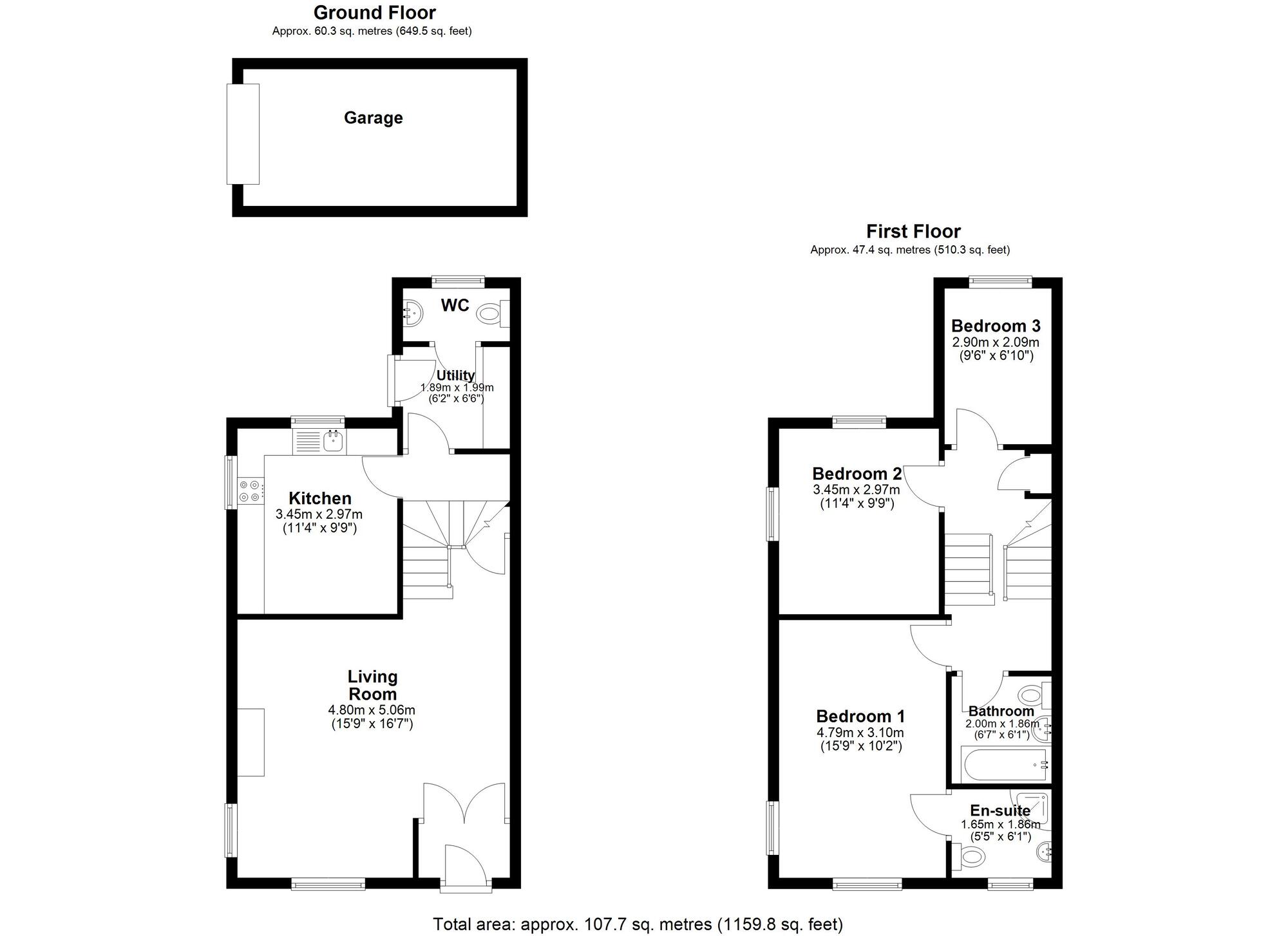 Floorplan of 3 bedroom End Terrace House for sale, Ashwood, Leazes Lane, Durham, DH1
