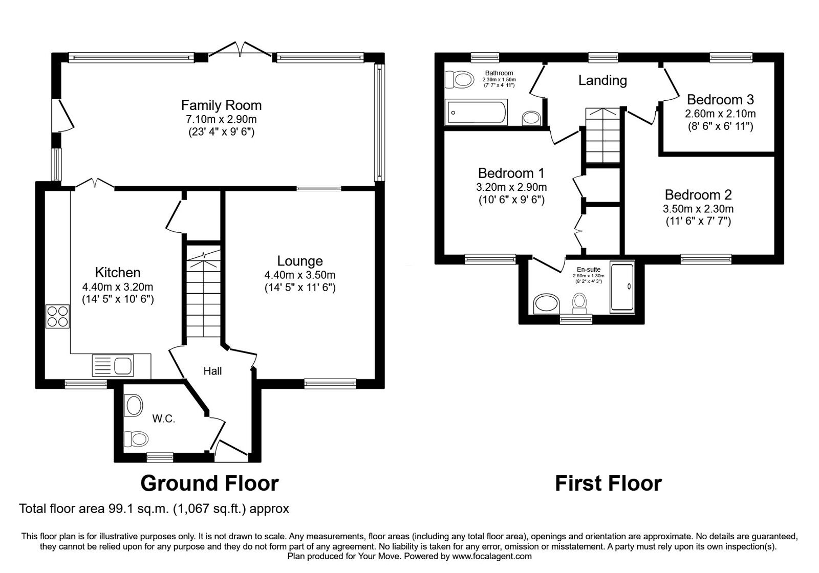 Floorplan of 3 bedroom Detached House for sale, Esh Wood View, Ushaw Moor, Durham, DH7