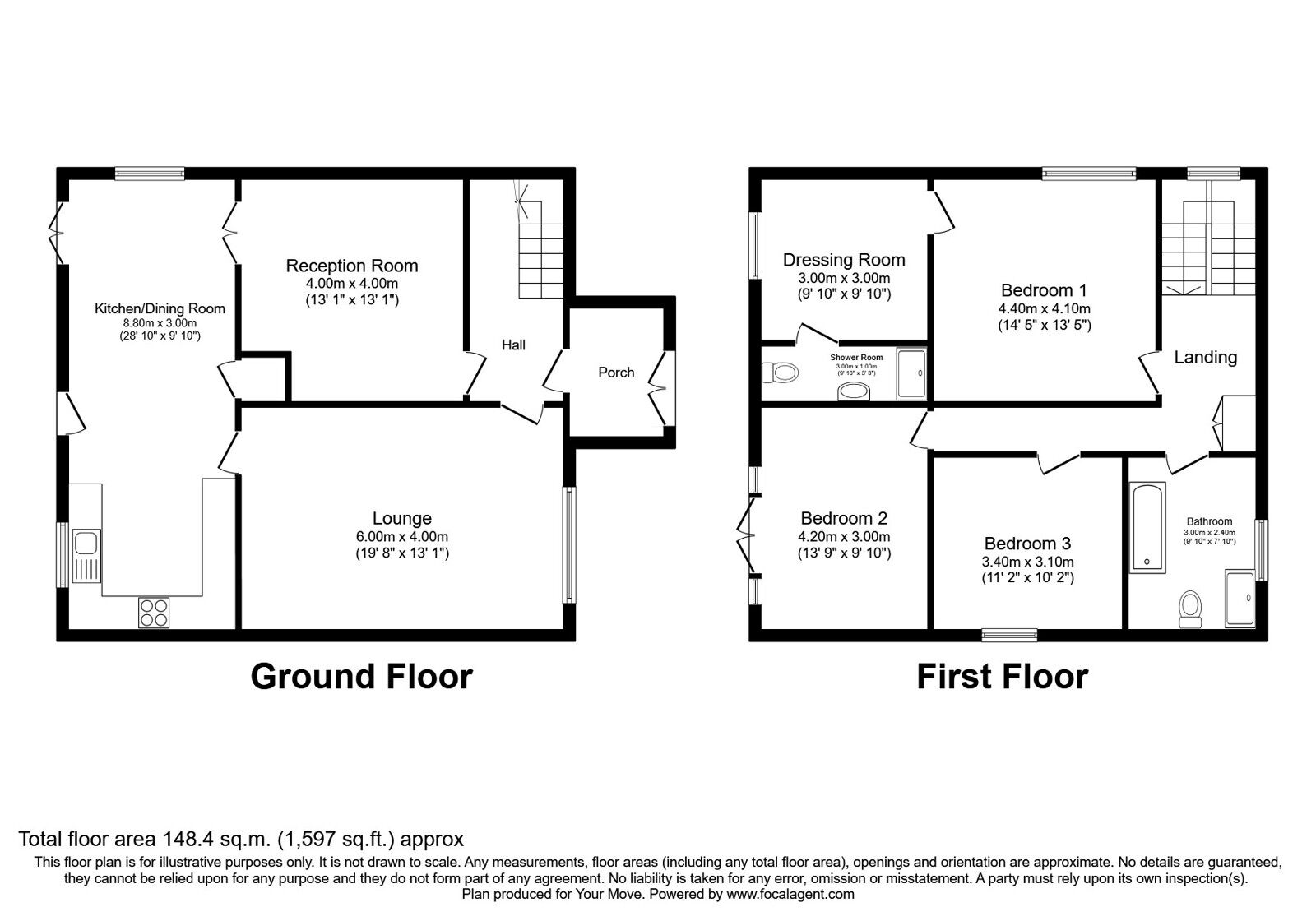 Floorplan of 3 bedroom Detached House for sale, Ramsay Street, Tursdale, Durham, DH6