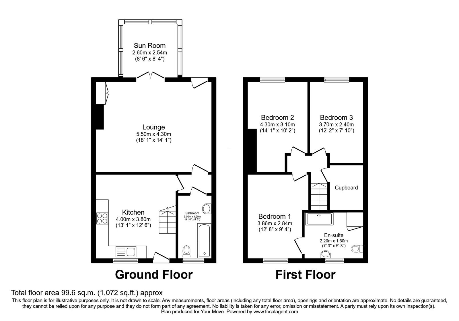 Floorplan of 3 bedroom Mid Terrace House for sale, New Row, Oakenshaw, Durham, DL15