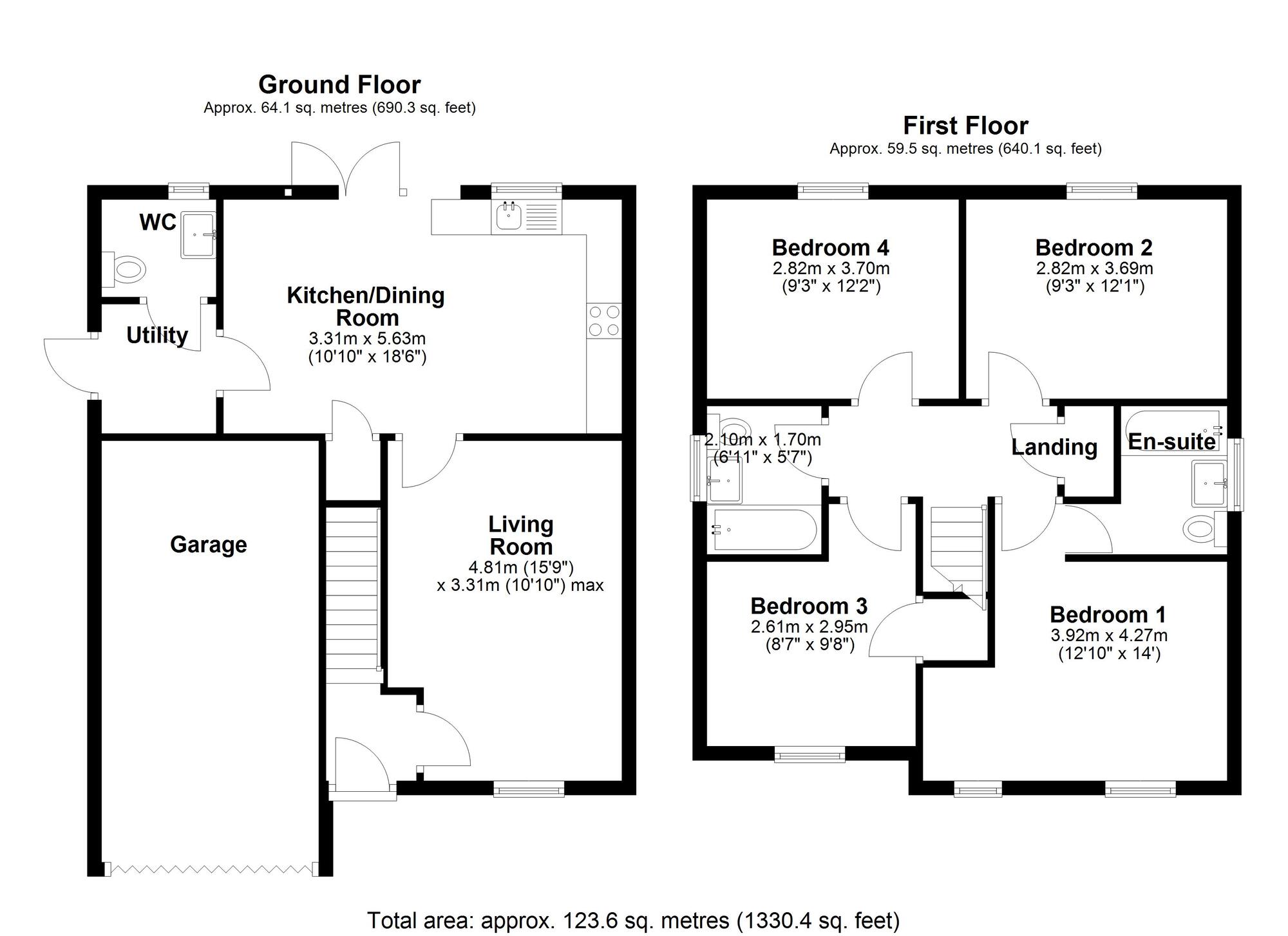 Floorplan of 4 bedroom Detached House to rent, Catley Mews, Durham, DH1
