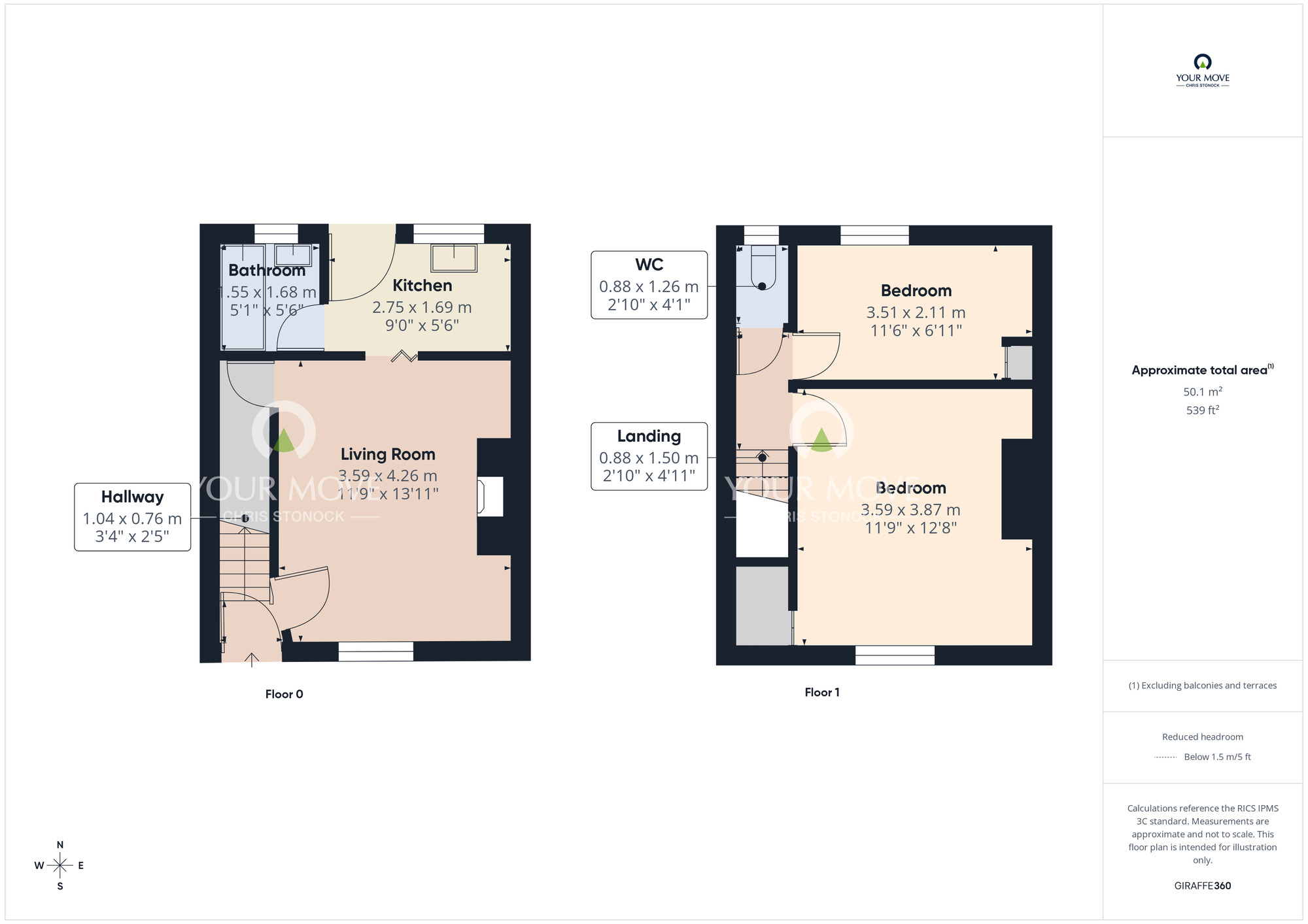Floorplan of 2 bedroom Mid Terrace House for sale, Tudhoe Lane, Spennymoor, Durham, DL16