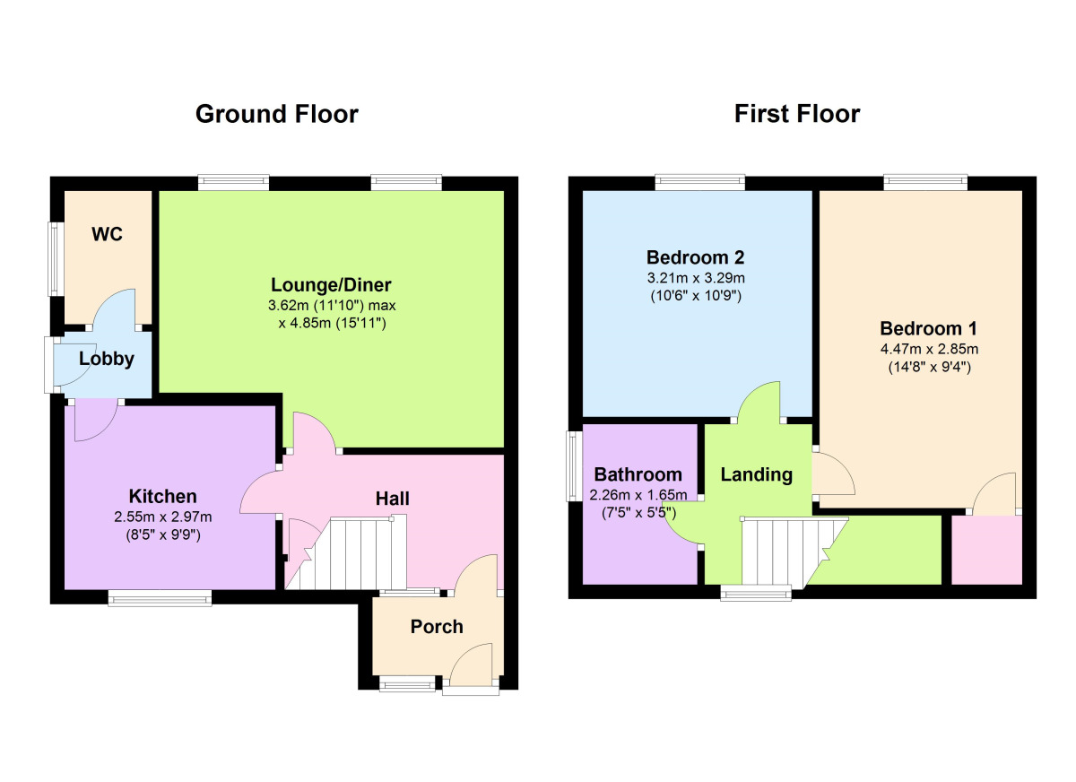 Floorplan of 2 bedroom Semi Detached House to rent, Broome Road, Durham, DH1