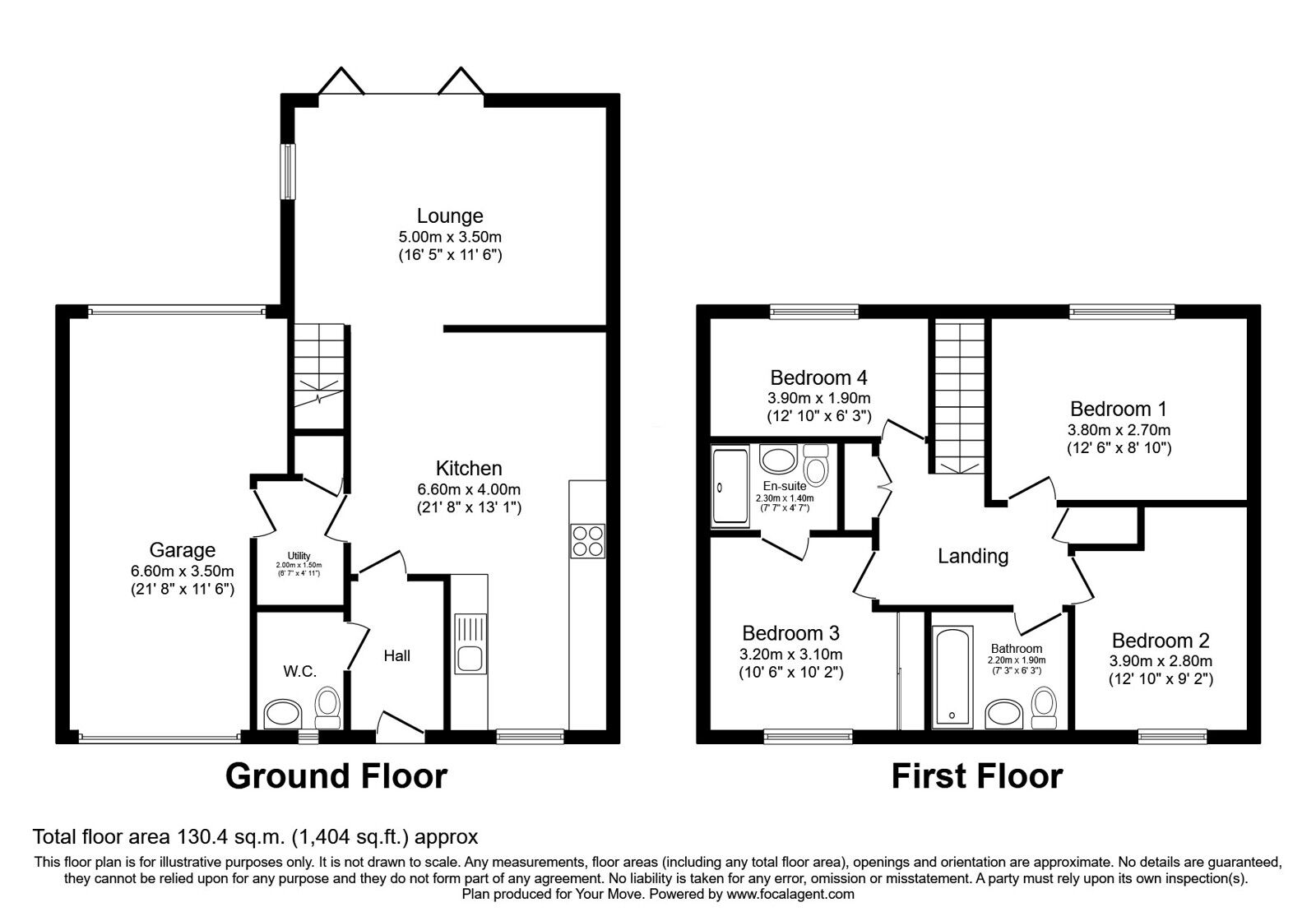 Floorplan of 4 bedroom Detached House for sale, Longhill Court, Browney, Durham, DH7