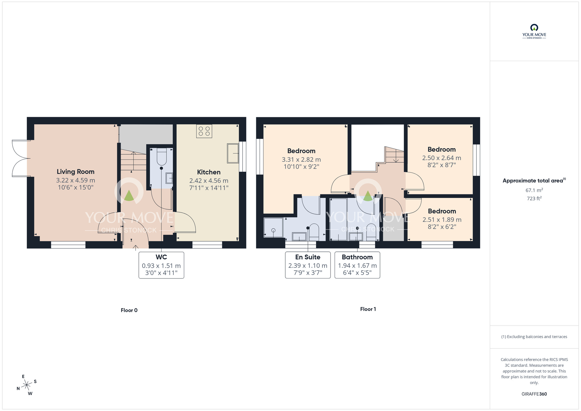 Floorplan of 3 bedroom End Terrace House for sale, Chadwick Close, Ushaw Moor, Durham, DH7