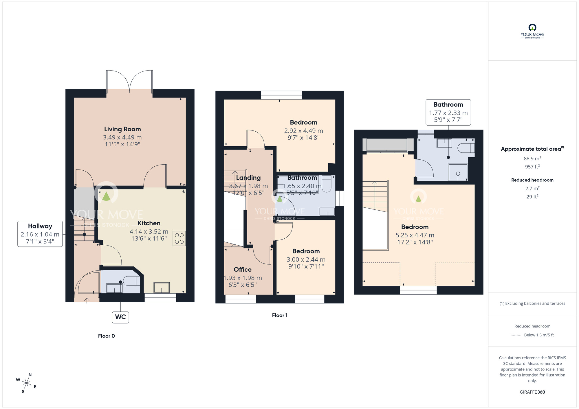 Floorplan of 3 bedroom End Terrace House to rent, Church Square, Brandon, Durham, DH7