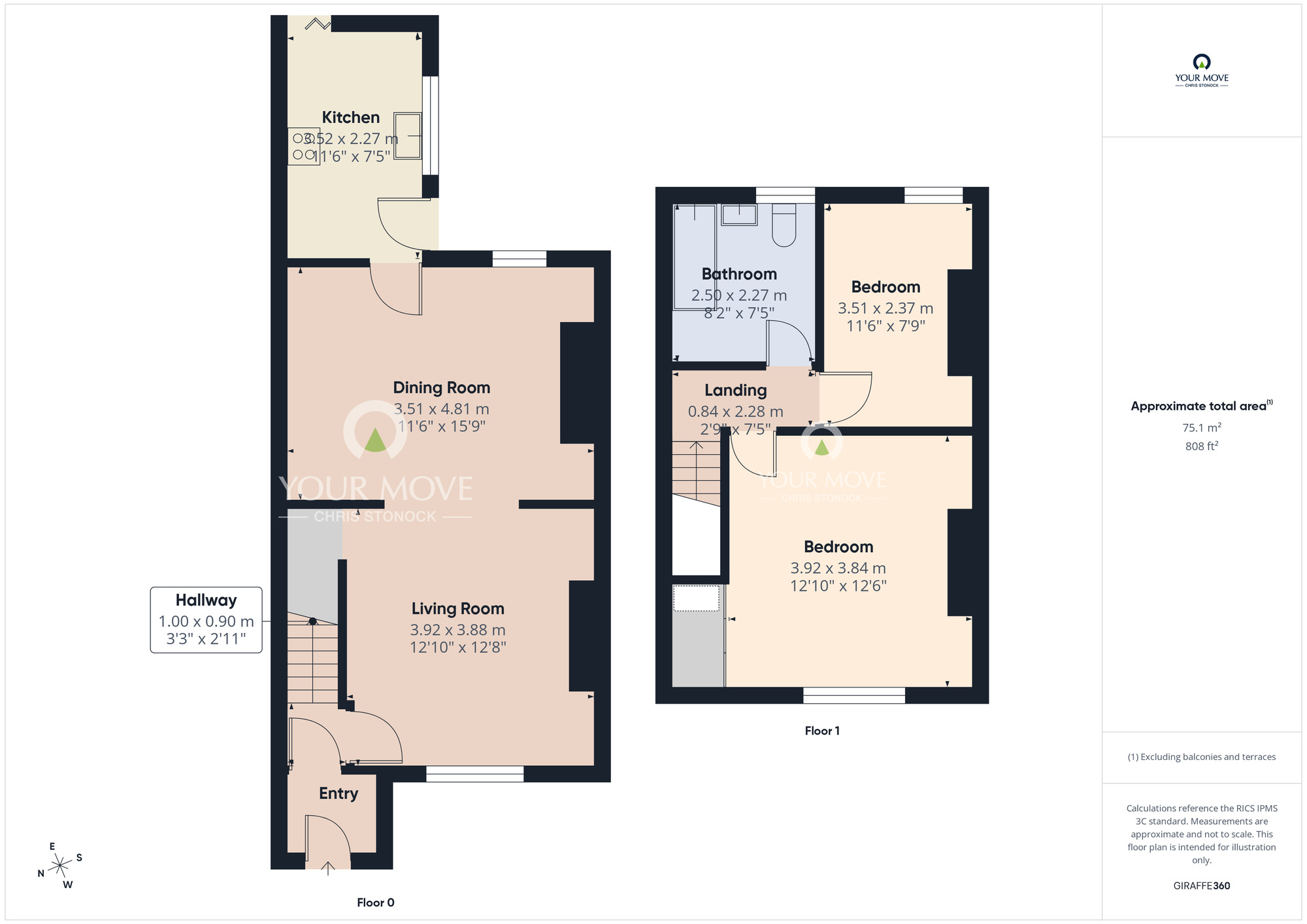 Floorplan of 2 bedroom Mid Terrace House for sale, Ushaw Terrace, Ushaw Moor, Durham, DH7