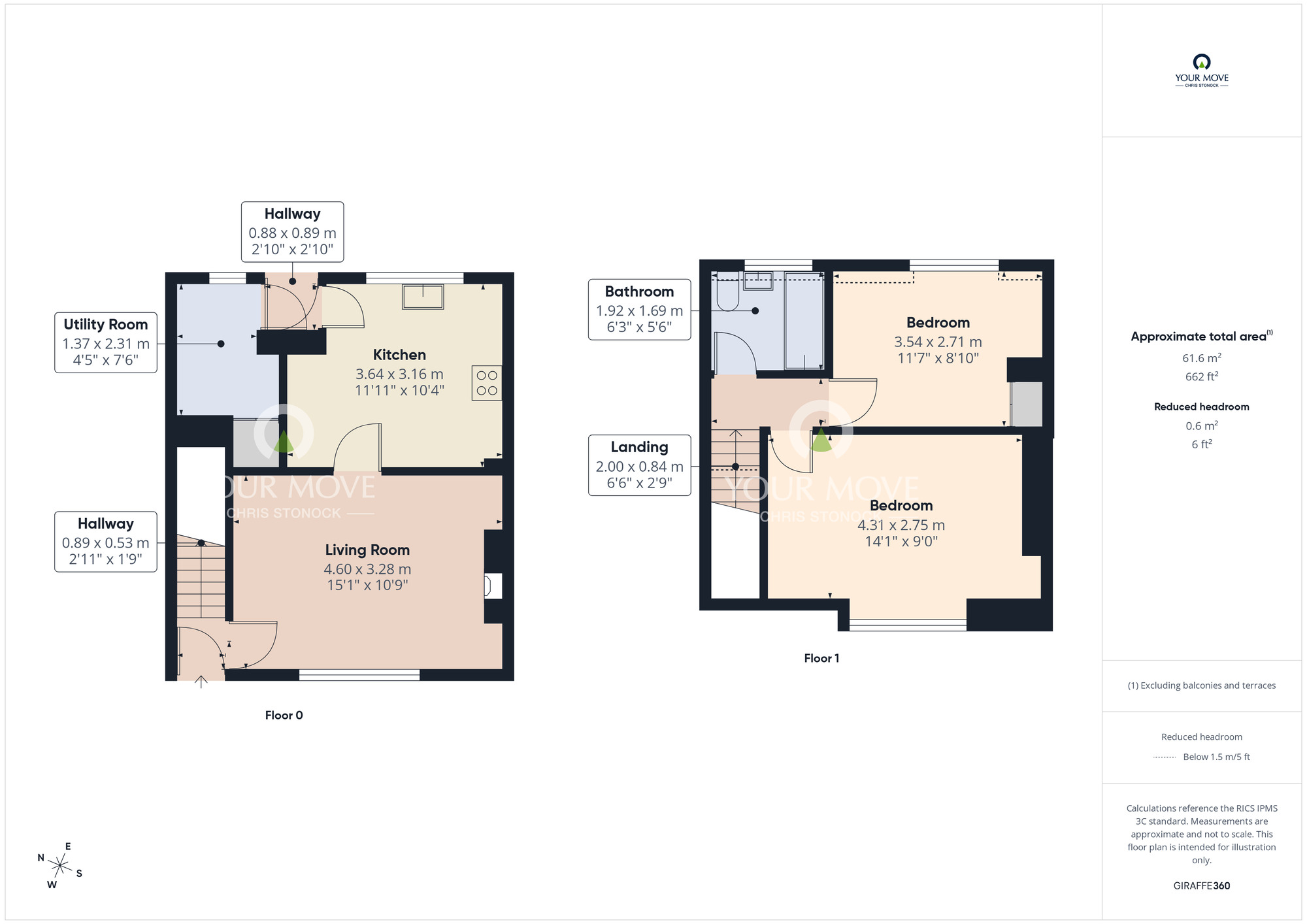Floorplan of 2 bedroom Mid Terrace House for sale, Pear Lea, Brandon, Durham, DH7