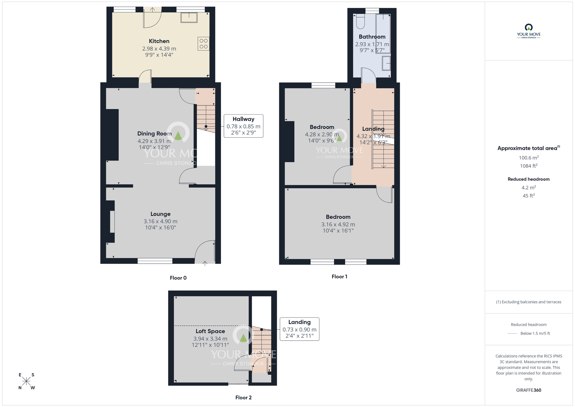 Floorplan of 3 bedroom Mid Terrace House for sale, Hawthorne Terrace, New Brancepeth, Durham, DH7