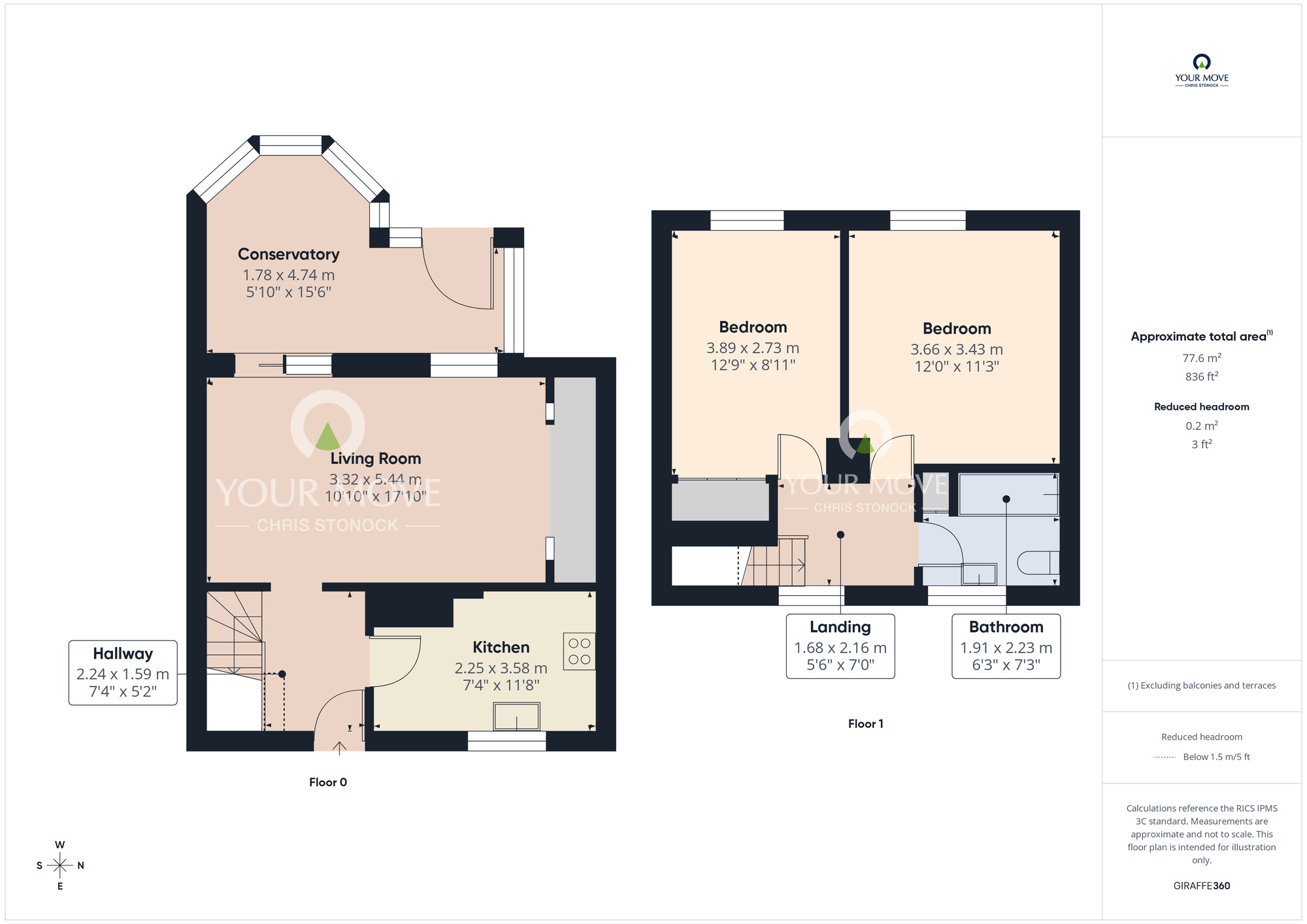 Floorplan of 2 bedroom Semi Detached House for sale, Tunstall Avenue, Bowburn, Durham, DH6