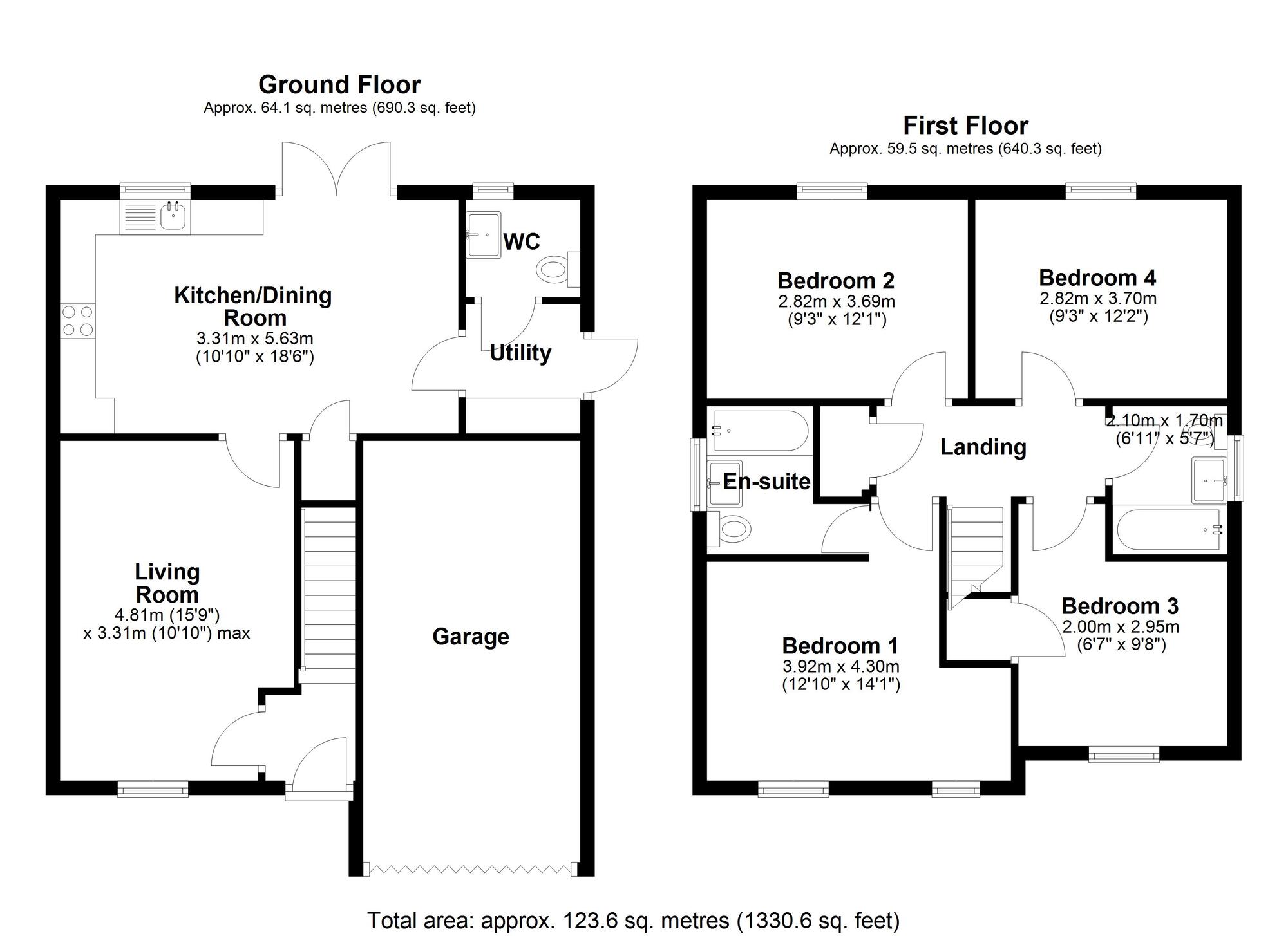 Floorplan of 4 bedroom Detached House to rent, Raisby Rise, Durham, County Durham, DH1