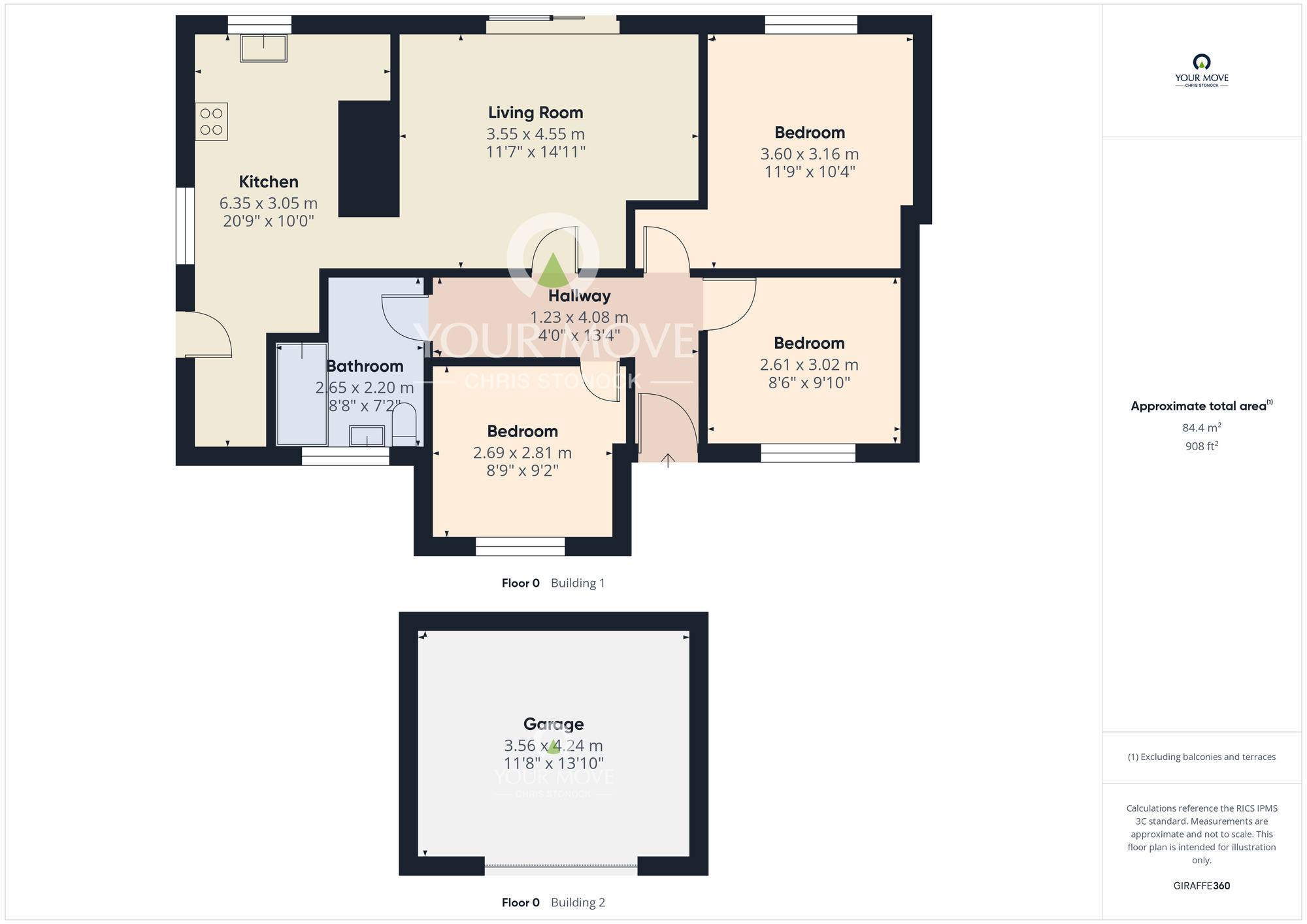 Floorplan of 3 bedroom Semi Detached Bungalow for sale, Newhouse Avenue, Esh Winning, Durham, DH7