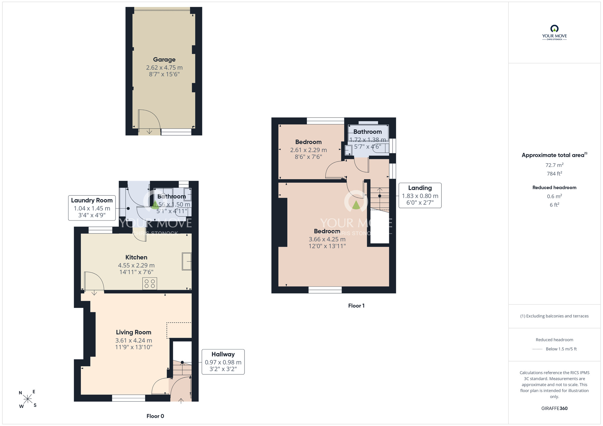 Floorplan of 2 bedroom End Terrace House to rent, Garden Cottages, Durham, DH7