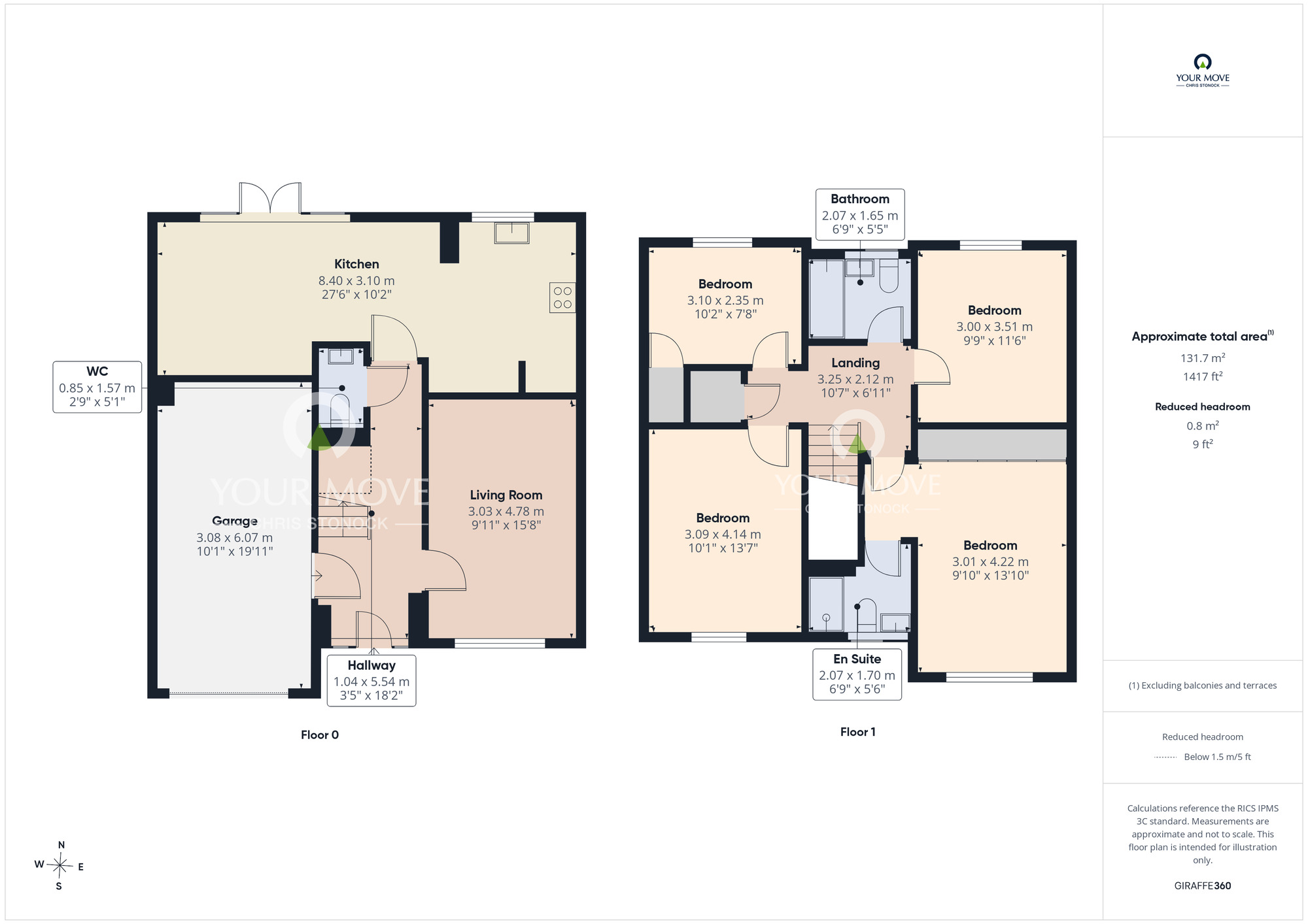 Floorplan of 4 bedroom Detached House for sale, Chipchase Grove, Durham, DH1