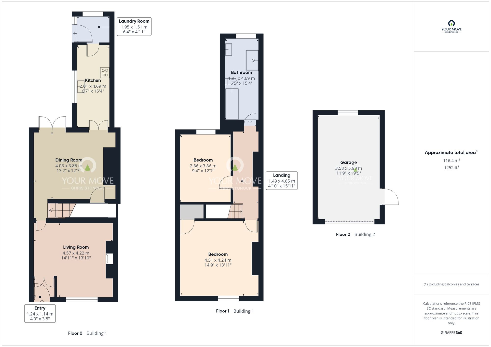 Floorplan of 2 bedroom Mid Terrace House for sale, Commercial Street, Cornsay Colliery, Durham, DH7