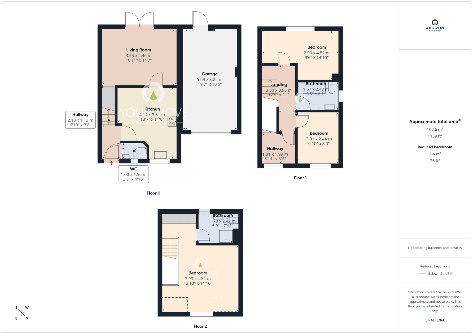 Floorplan of 3 bedroom Semi Detached House for sale, Kirkfields, Sherburn Hill, Durham, DH6