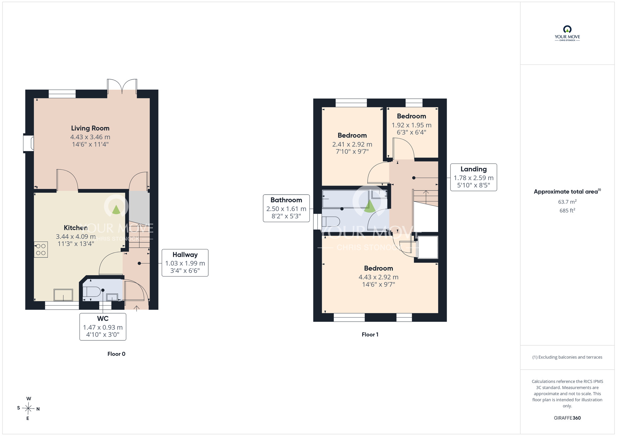 Floorplan of 3 bedroom End Terrace House for sale, Lambton Field, Sherburn Village, Durham, DH6