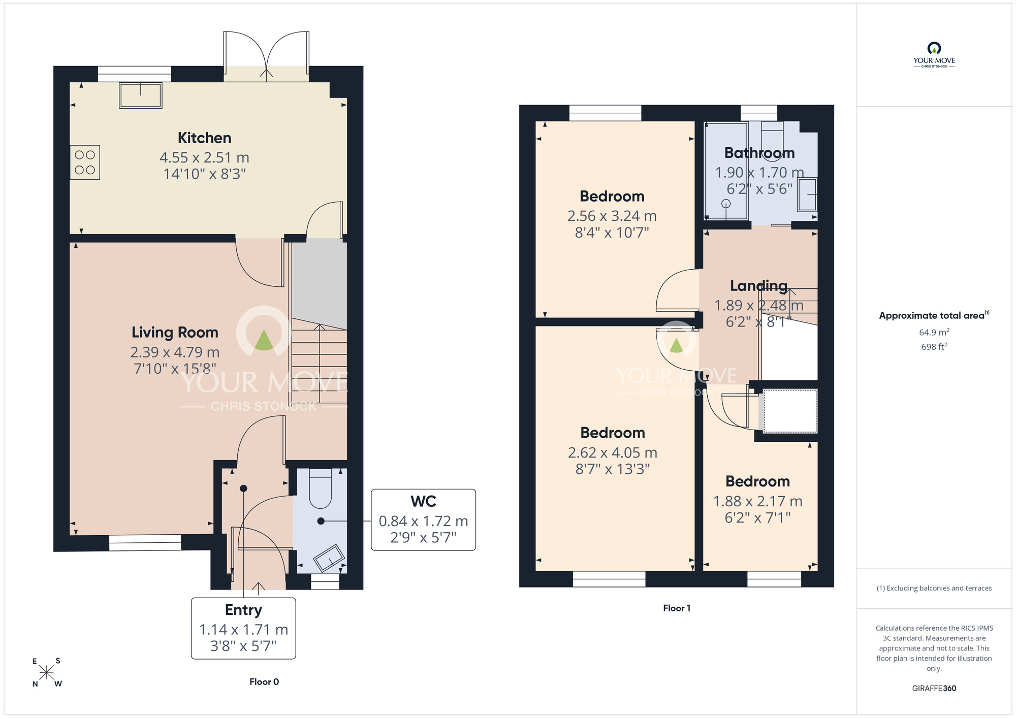 Floorplan of 3 bedroom Mid Terrace House for sale, Nelson Walk, Whitworth, Durham, DL16