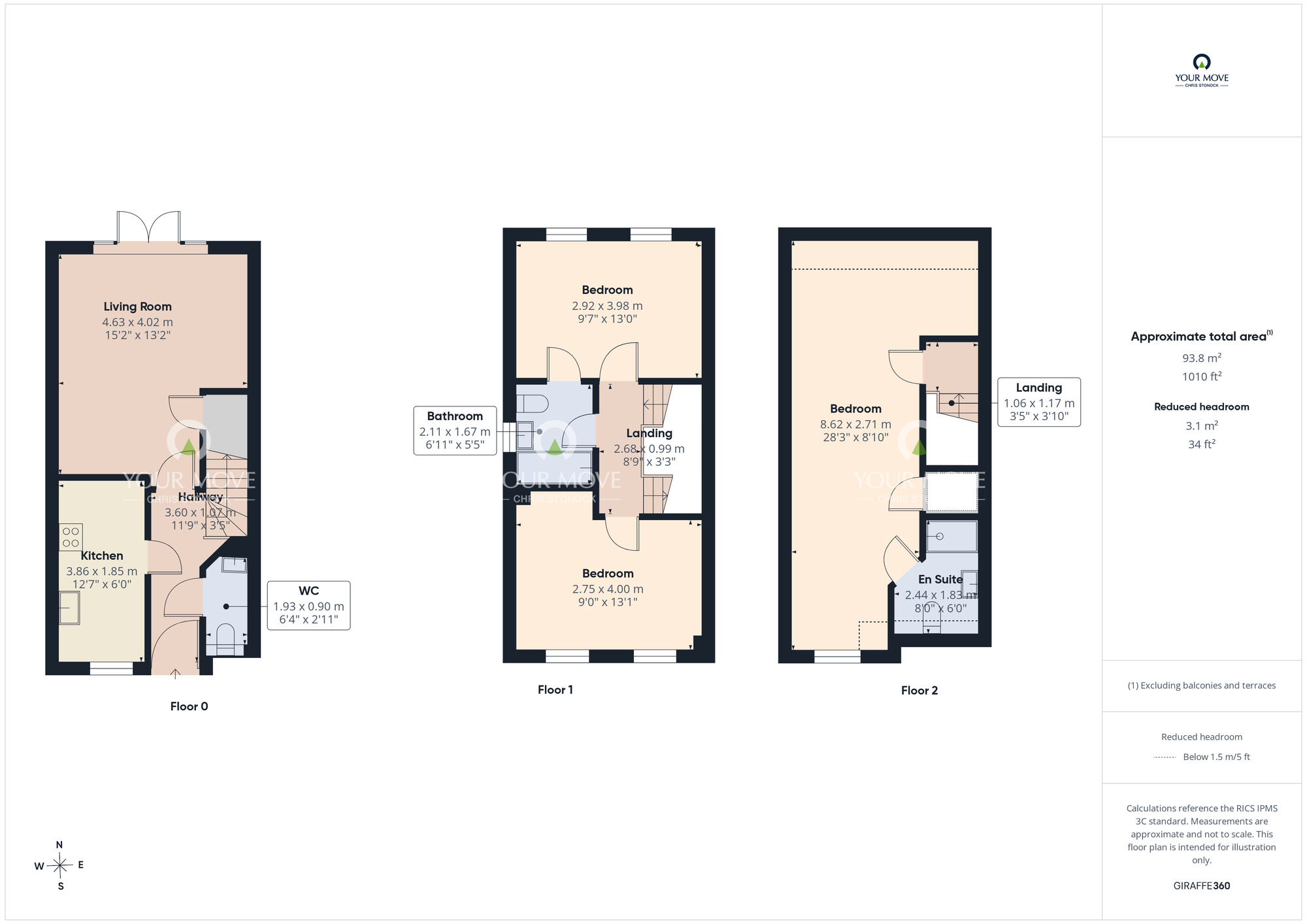 Floorplan of 3 bedroom Semi Detached House for sale, Gibside Way, Spennymoor, Durham, DL16