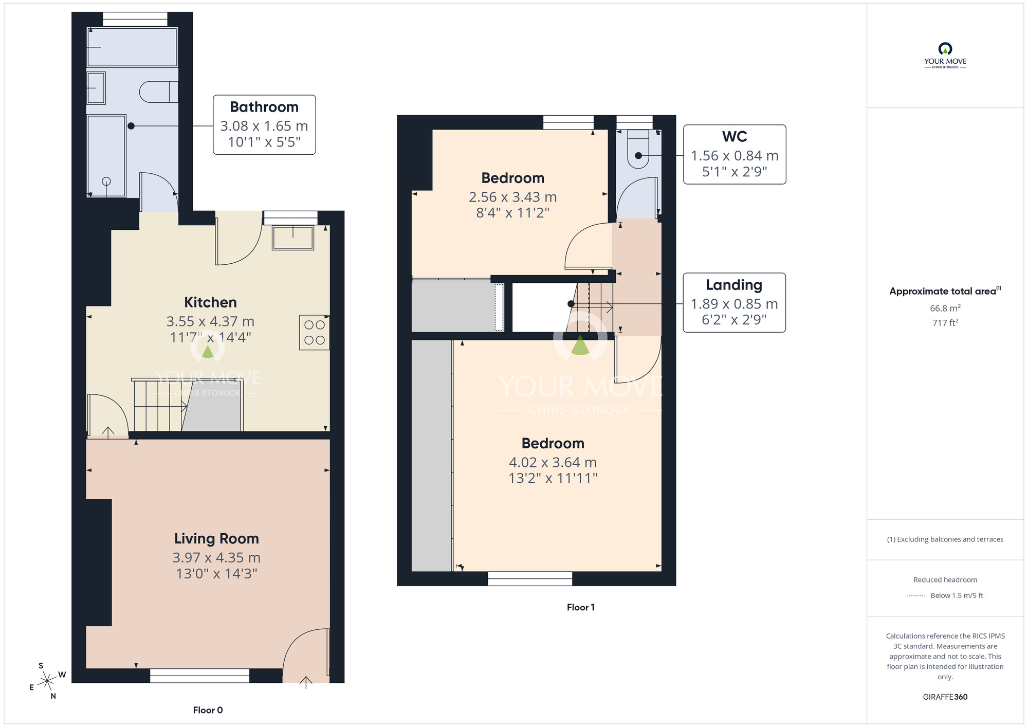 Floorplan of 2 bedroom Mid Terrace House for sale, Waltons Terrace, New Brancepeth, Durham, DH7