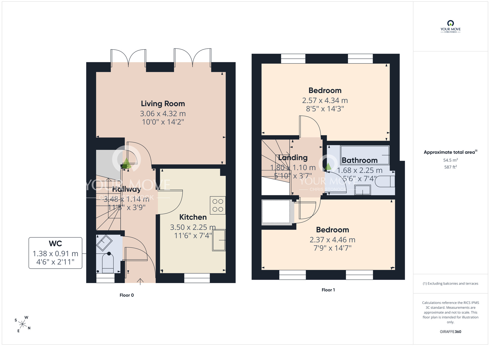 Floorplan of 2 bedroom Mid Terrace House for sale, Griffiths Court, Bowburn, Durham, DH6