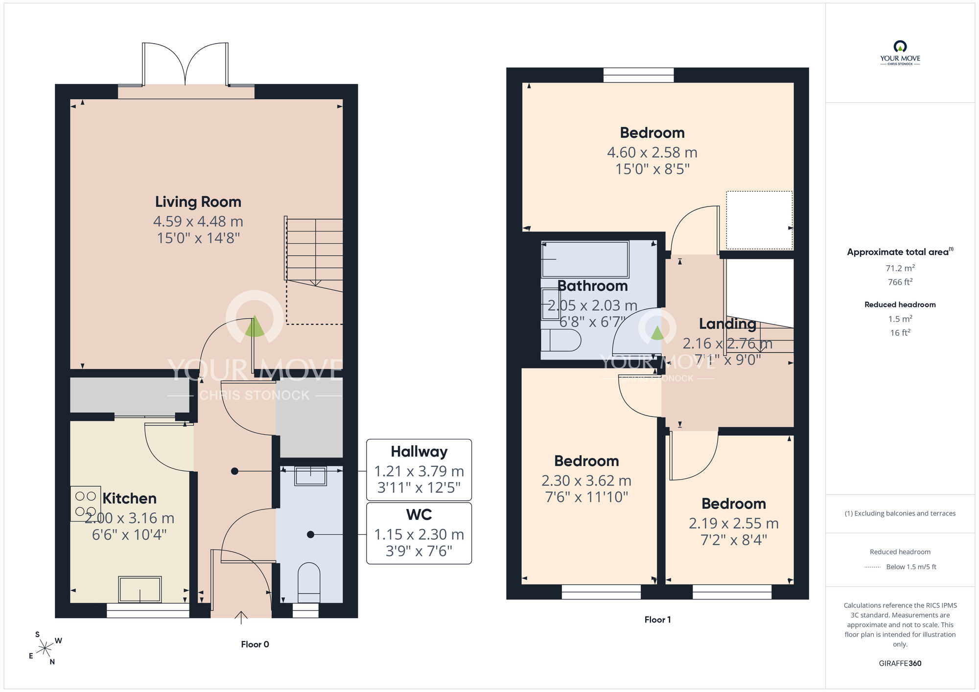 Floorplan of 3 bedroom Mid Terrace House for sale, Church Street, Quarrington Hill, Durham, DH6