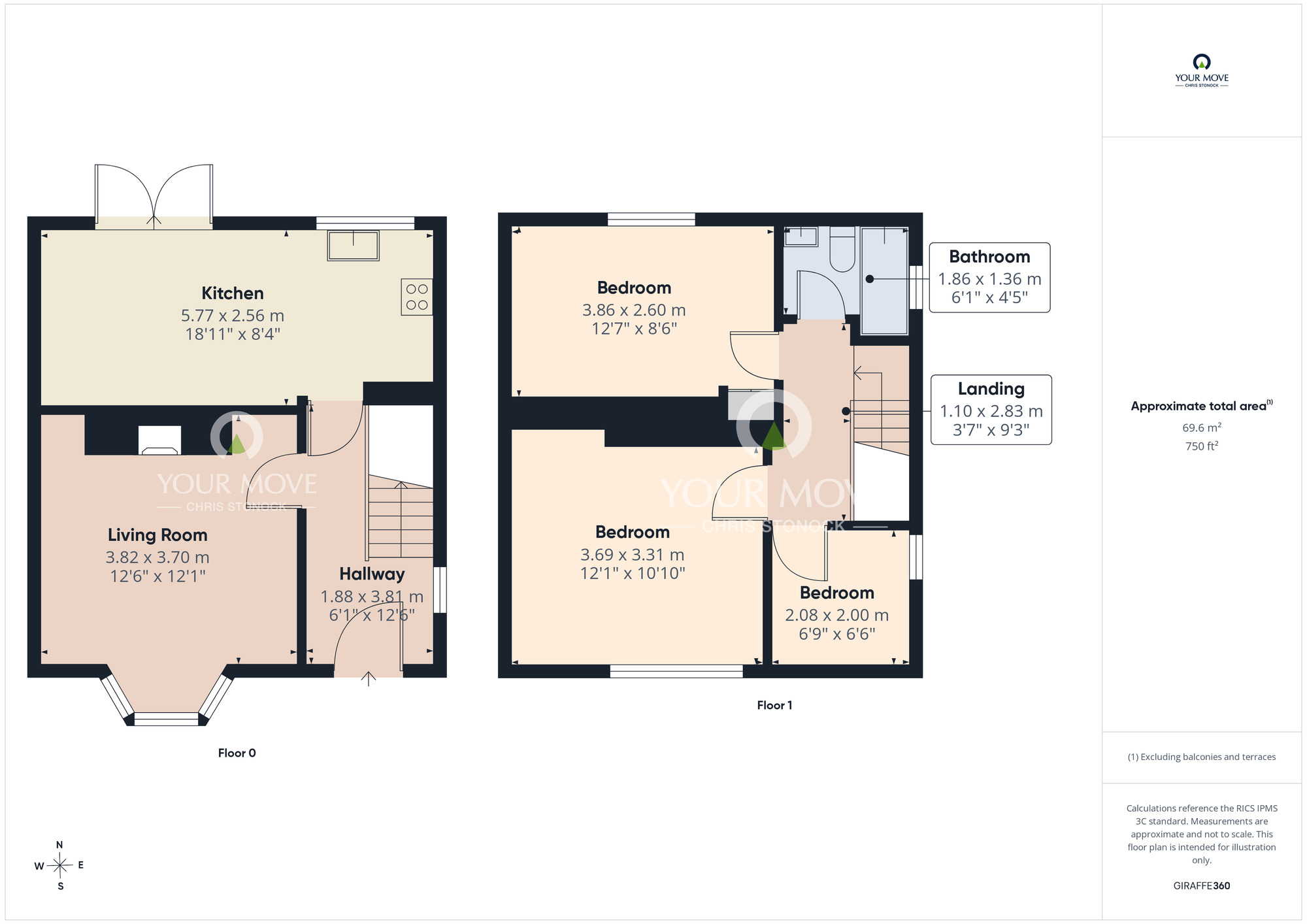Floorplan of 3 bedroom Semi Detached House for sale, Park House Road, Durham, DH1