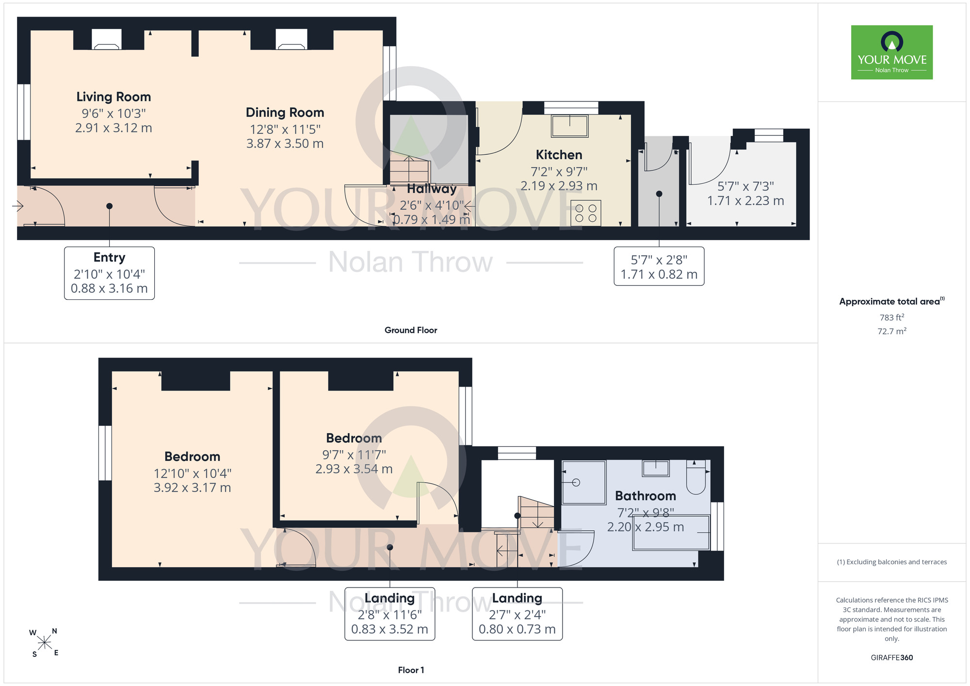 Floorplan of 2 bedroom Mid Terrace House to rent, Greenwood Road, St. James, Northampton, NN5
