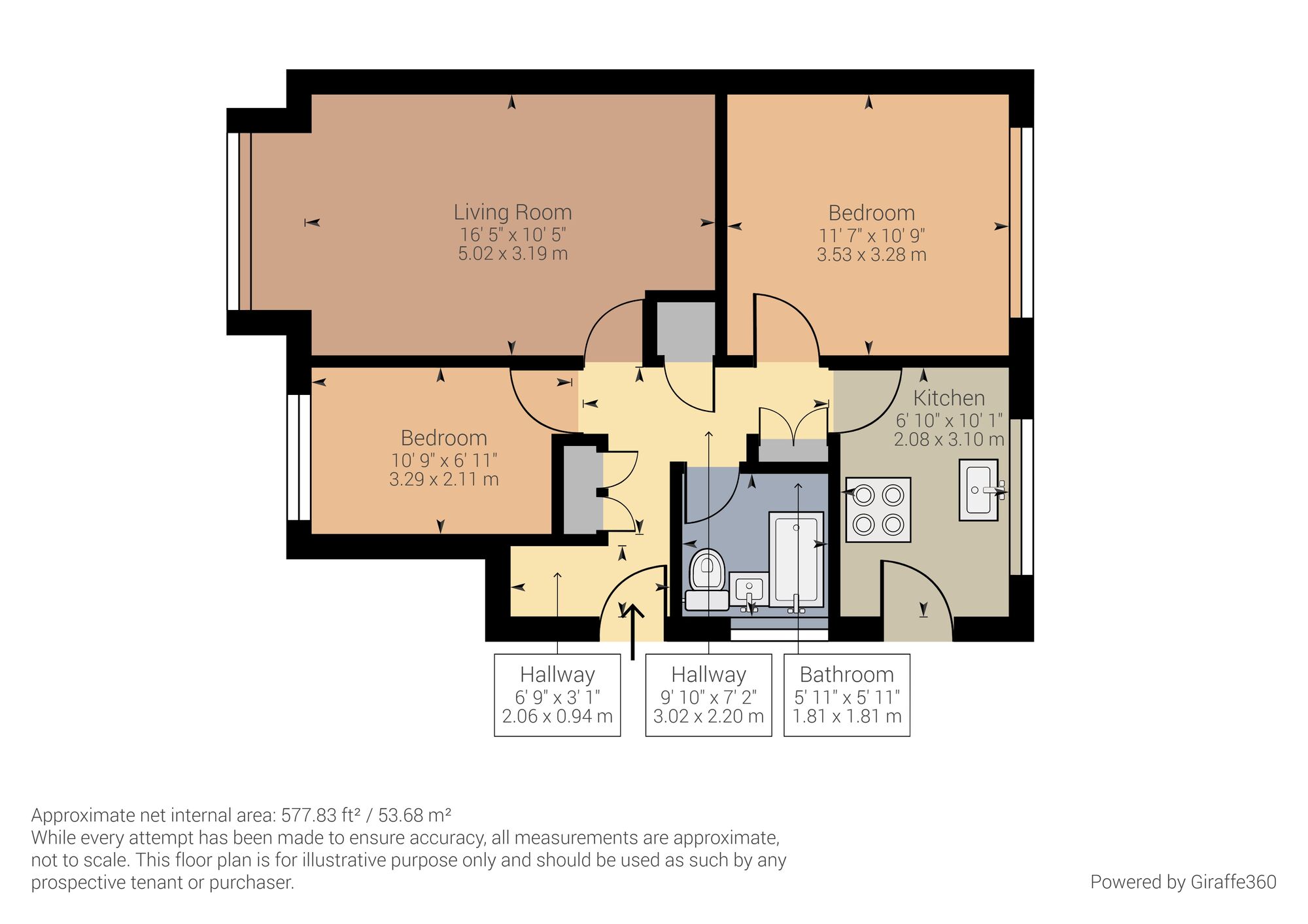 Floorplan of 2 bedroom  Flat to rent, Malpas Drive, Northampton, NN5