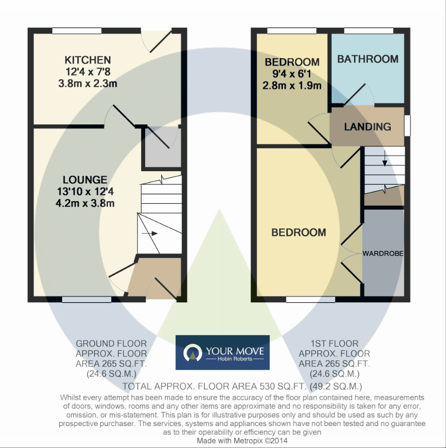 Floorplan of 2 bedroom Semi Detached House to rent, Brunel Drive, Upton, Northampton, NN5