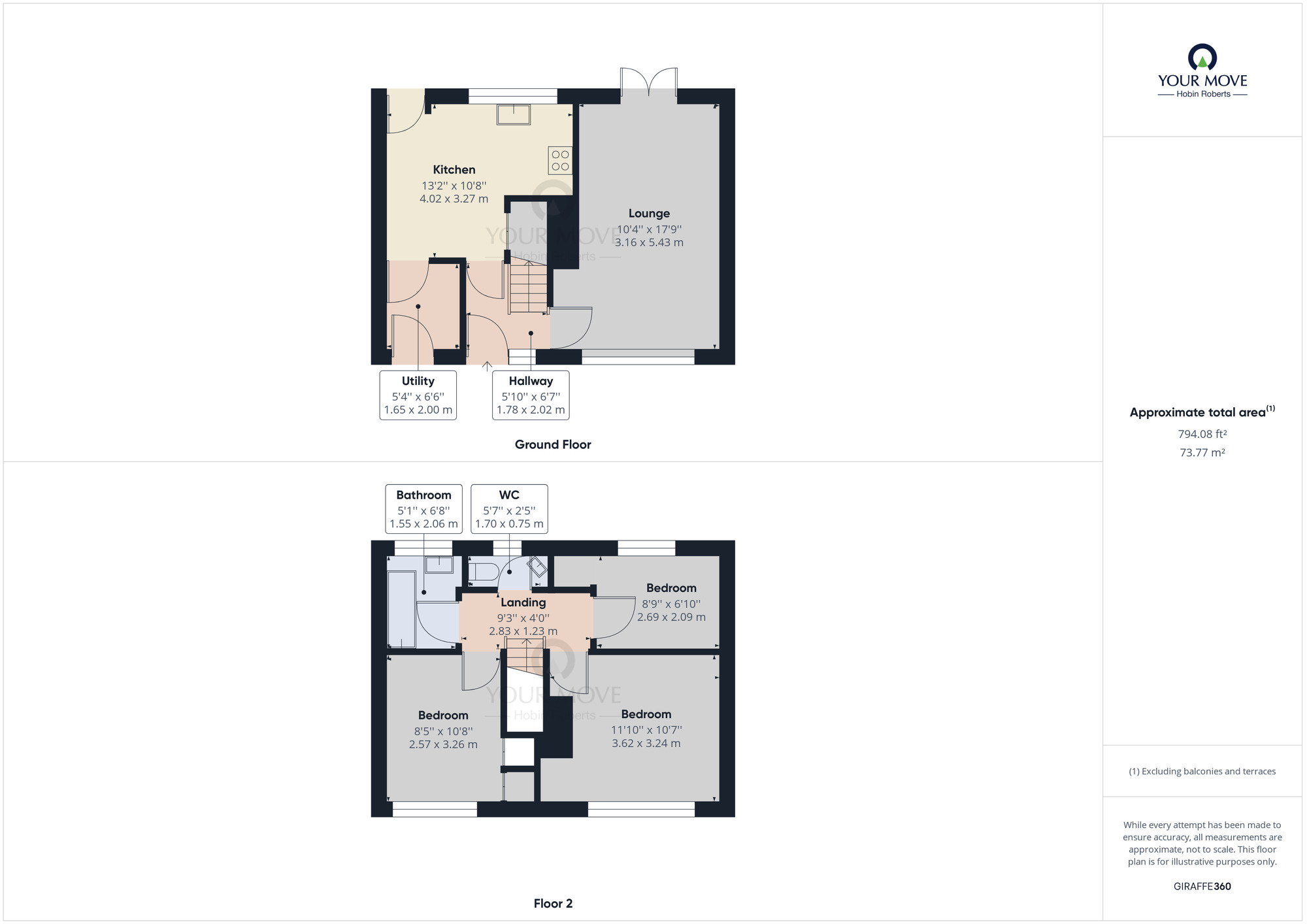 Floorplan of 3 bedroom End Terrace House to rent, East Oval, Kings Heath, Northampton, NN5
