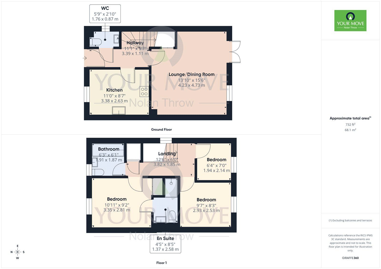 Floorplan of 3 bedroom Mid Terrace House to rent, South Meadow Road, Northampton, NN5