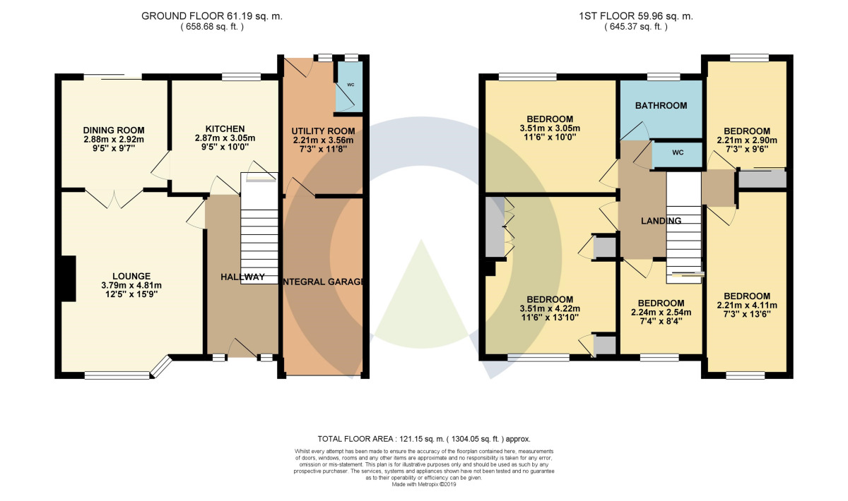 Floorplan of 5 bedroom Semi Detached House to rent, Cotswold Avenue, Duston, Northampton, NN5