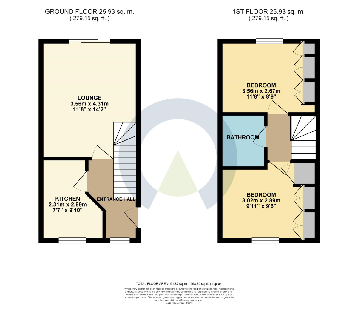 Floorplan of 2 bedroom Semi Detached House to rent, Avignon Close, New Duston, Northampton, NN5